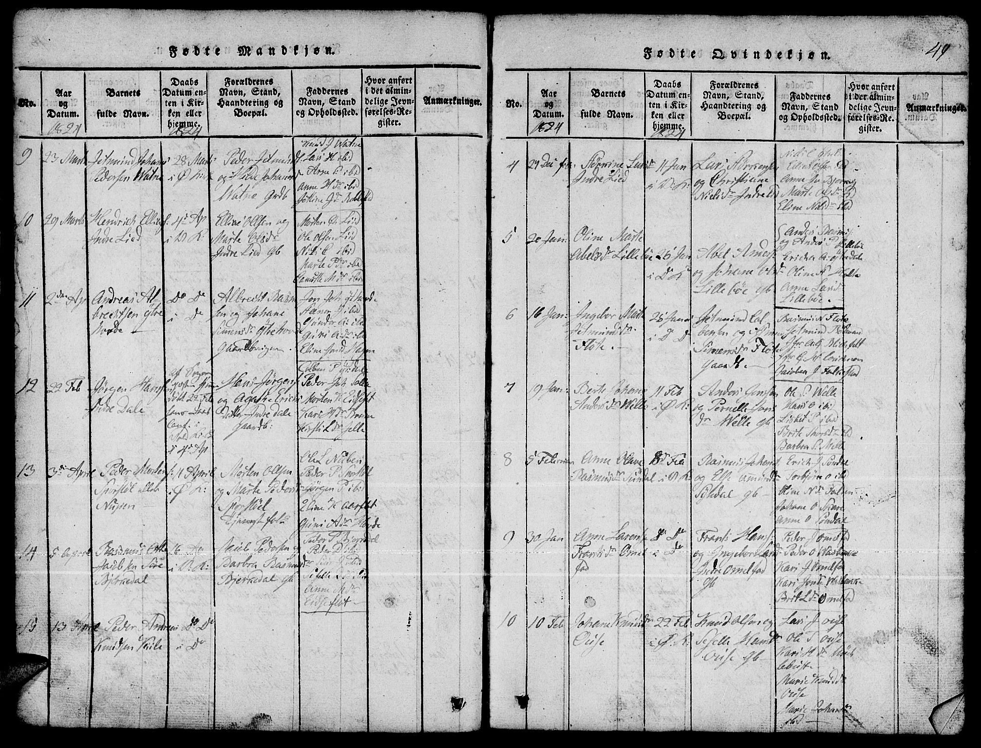 Ministerialprotokoller, klokkerbøker og fødselsregistre - Møre og Romsdal, AV/SAT-A-1454/511/L0155: Klokkerbok nr. 511C01, 1817-1829, s. 49