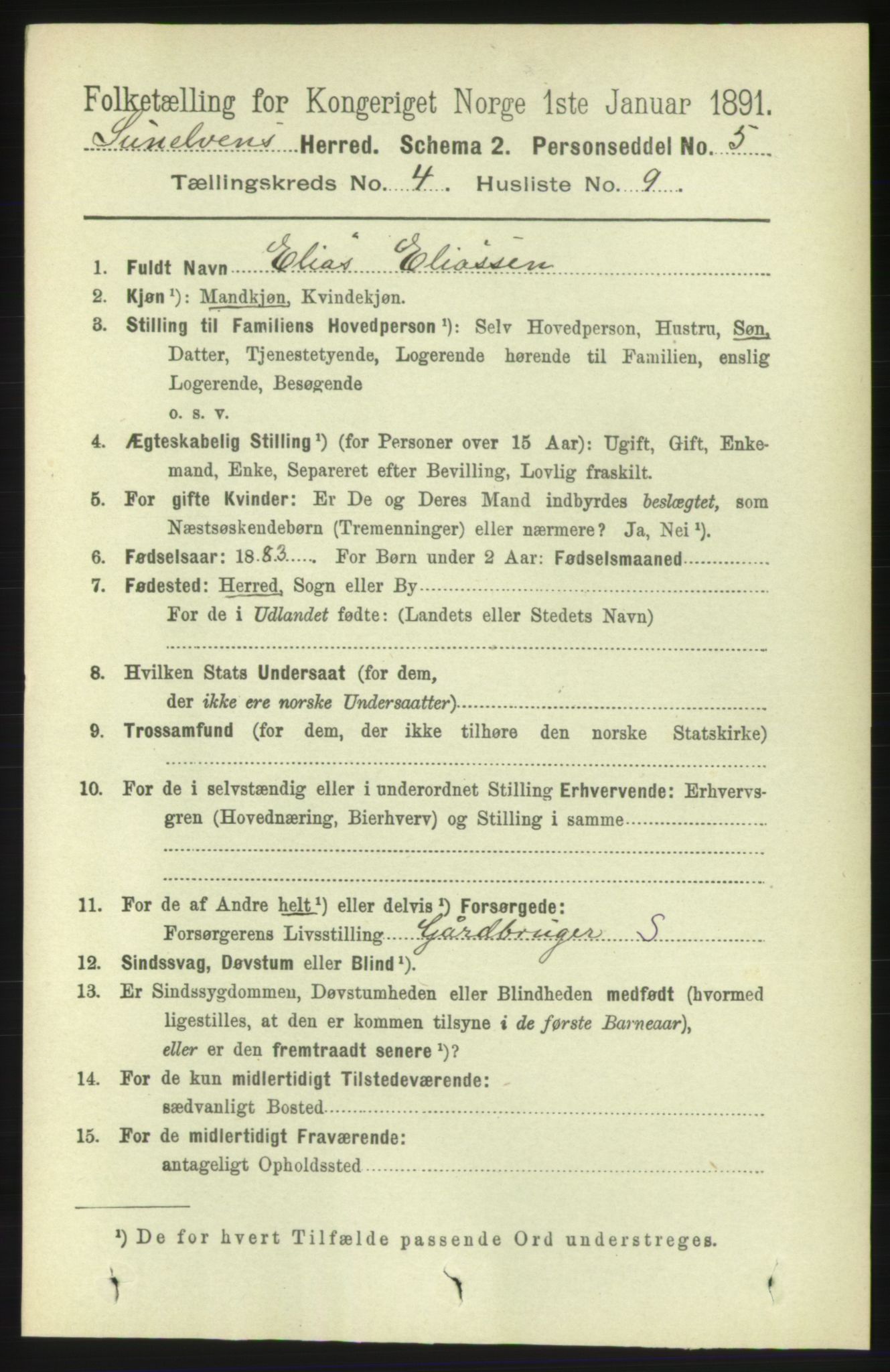 RA, Folketelling 1891 for 1523 Sunnylven herred, 1891, s. 939