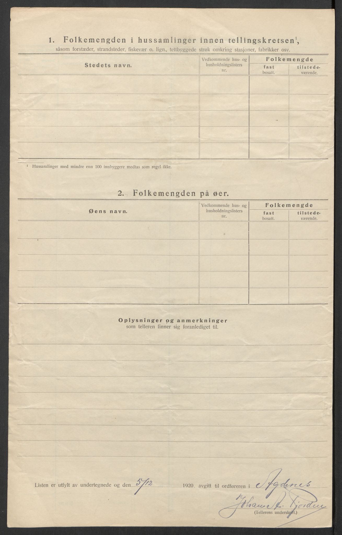 SAT, Folketelling 1920 for 1622 Agdenes herred, 1920, s. 17