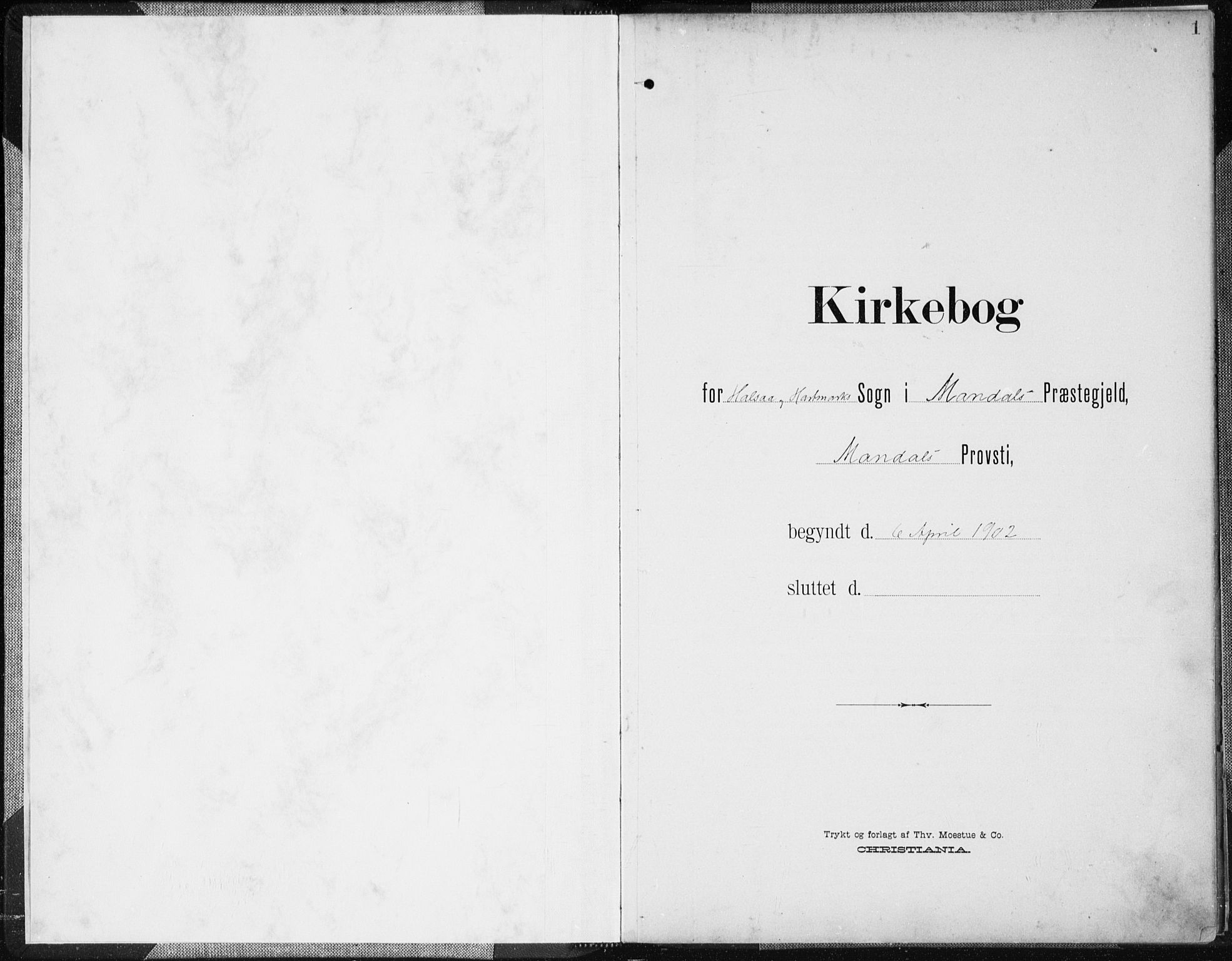Mandal sokneprestkontor, SAK/1111-0030/F/Fa/Faa/L0019: Ministerialbok nr. A 19, 1902-1912