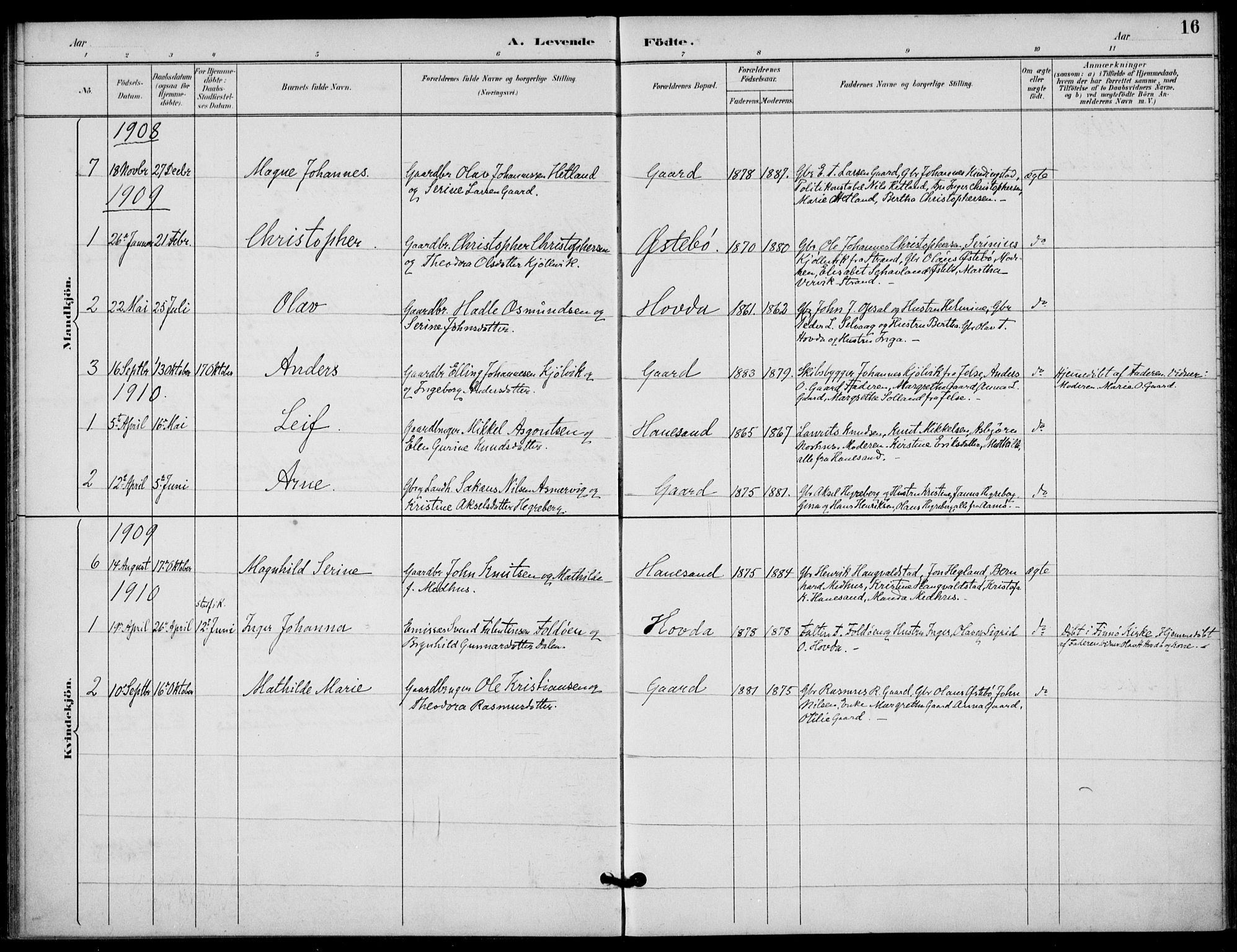 Finnøy sokneprestkontor, SAST/A-101825/H/Ha/Haa/L0012: Ministerialbok nr. A 12, 1889-1917, s. 16