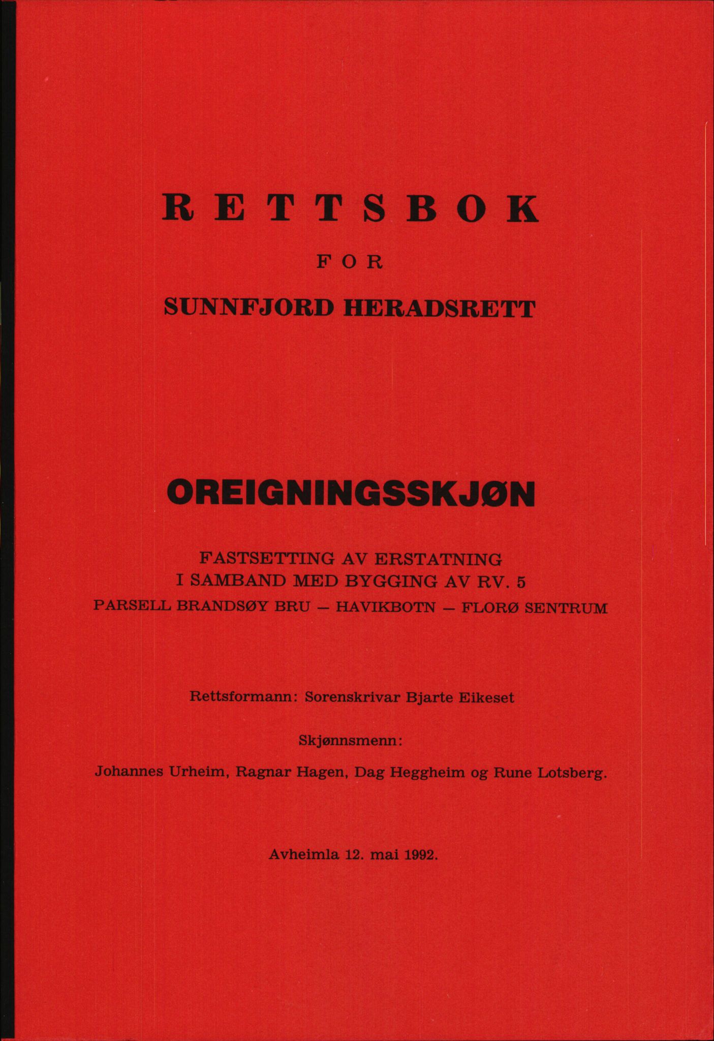 Sunnfjord tingrett, AV/SAB-A-3201/2/F/Fo/L0098: B-saker 29, 1988