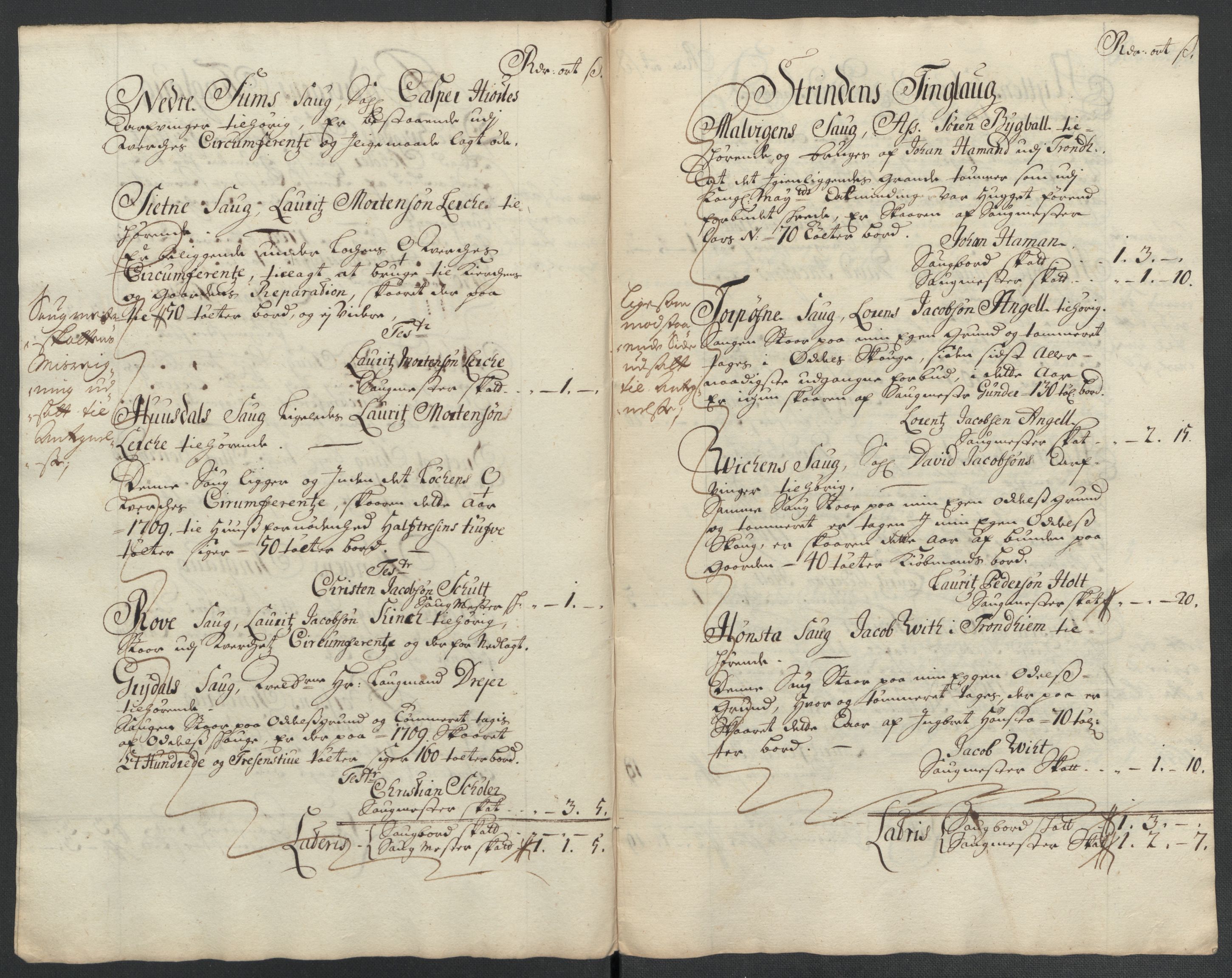 Rentekammeret inntil 1814, Reviderte regnskaper, Fogderegnskap, RA/EA-4092/R61/L4111: Fogderegnskap Strinda og Selbu, 1709-1710, s. 90