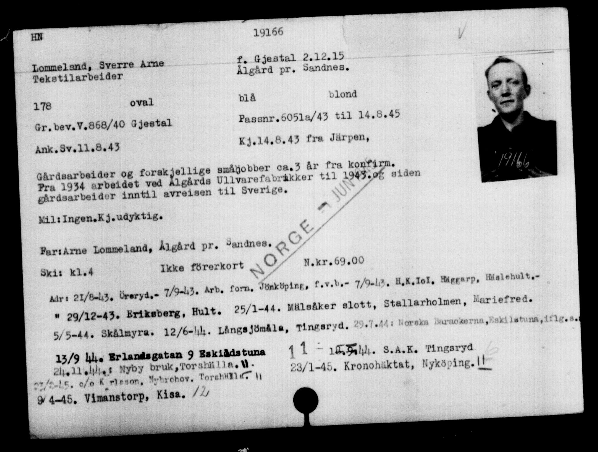 Den Kgl. Norske Legasjons Flyktningskontor, AV/RA-S-6753/V/Va/L0009: Kjesäterkartoteket.  Flyktningenr. 18502-22048, 1940-1945, s. 784