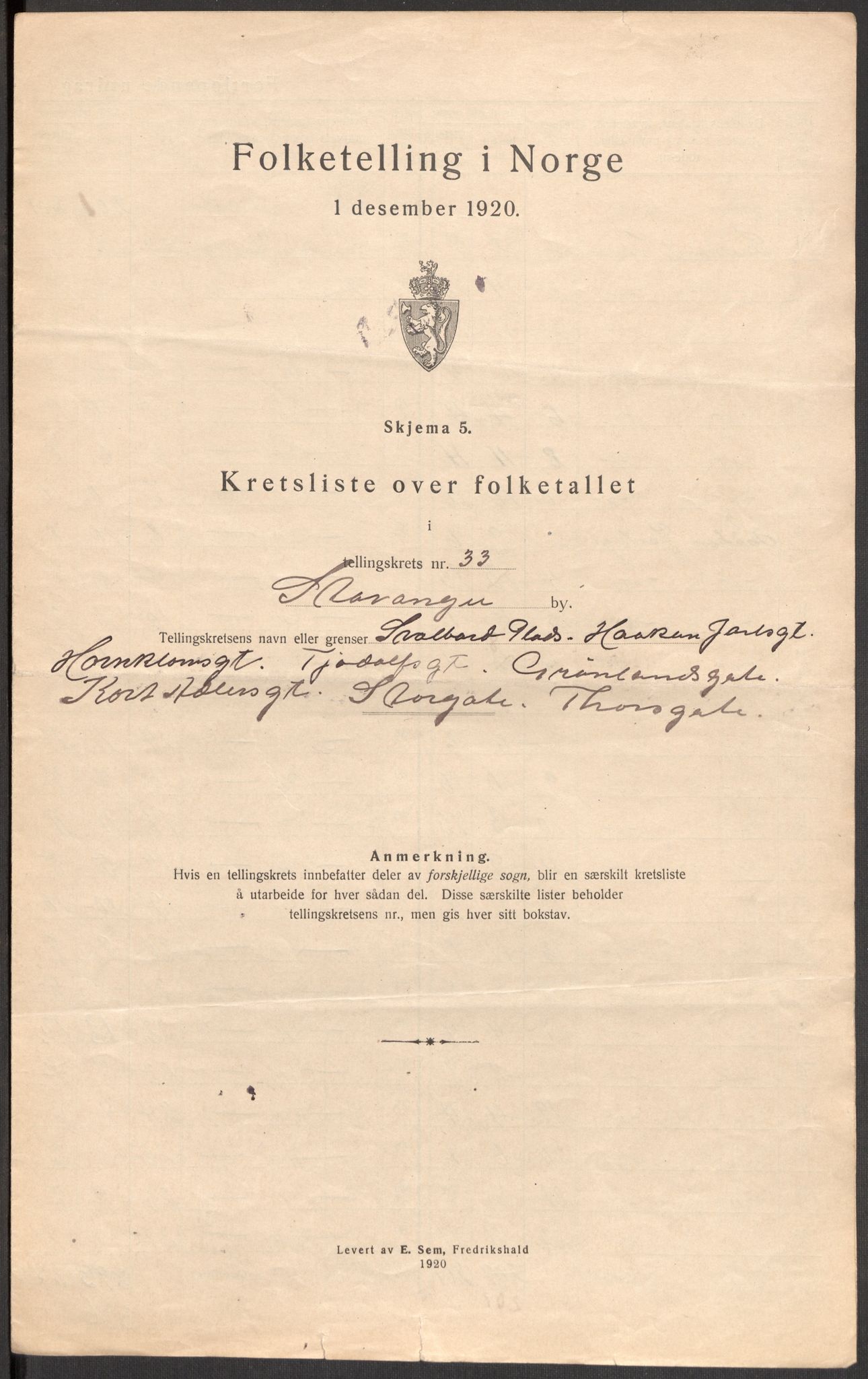 SAST, Folketelling 1920 for 1103 Stavanger kjøpstad, 1920, s. 104