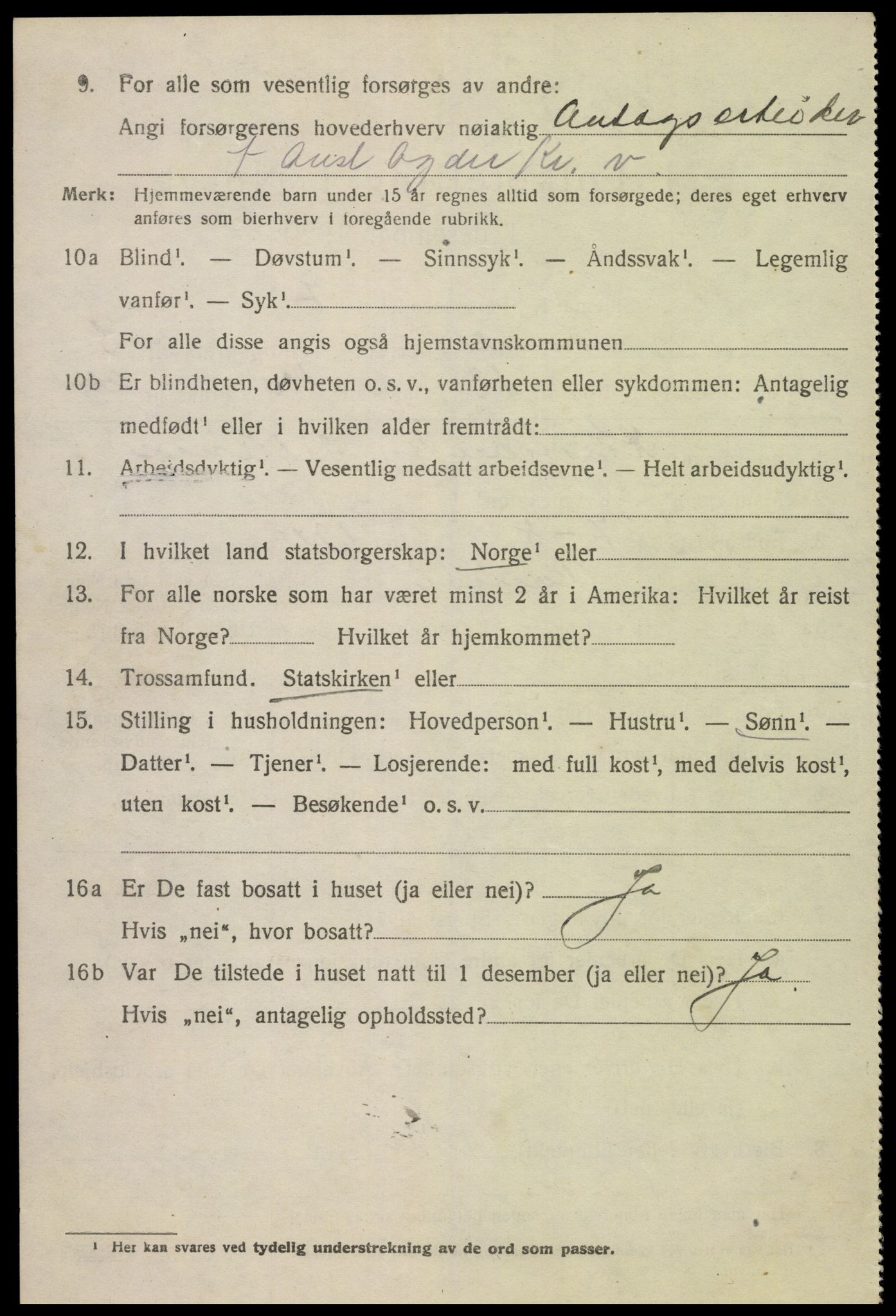 SAK, Folketelling 1920 for 0929 Åmli herred, 1920, s. 1410