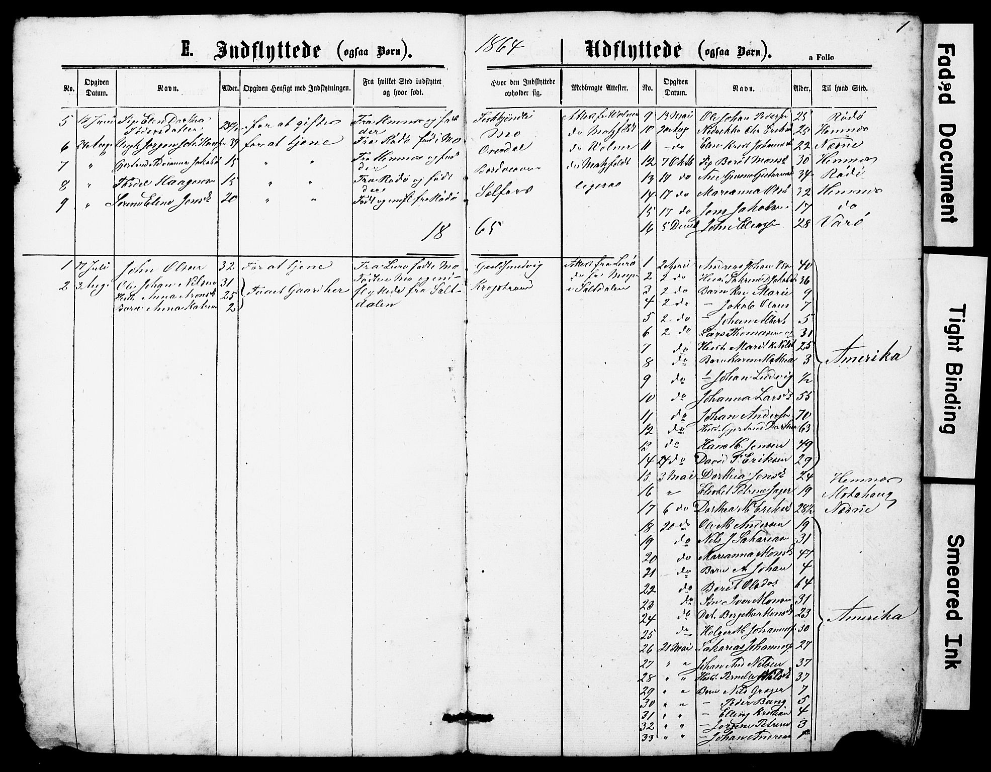 Ministerialprotokoller, klokkerbøker og fødselsregistre - Nordland, SAT/A-1459/827/L0419: Klokkerbok nr. 827C08, 1864-1885, s. 1