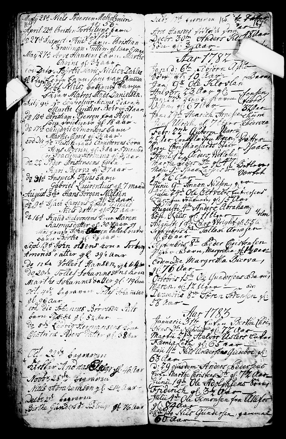 Porsgrunn kirkebøker , SAKO/A-104/G/Ga/L0001: Klokkerbok nr. I 1, 1766-1790, s. 164-165