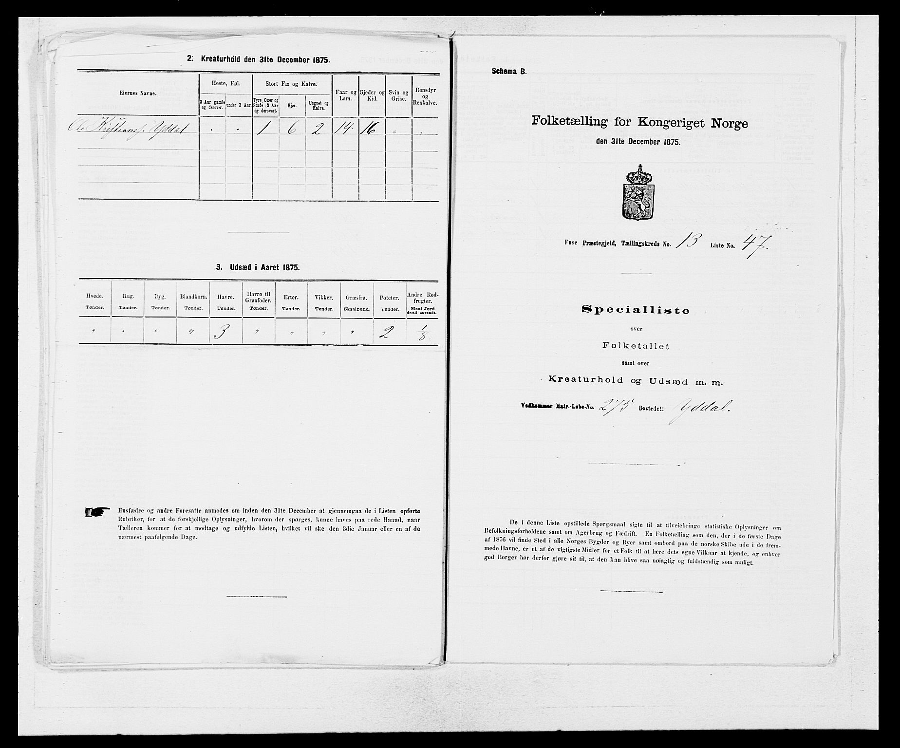 SAB, Folketelling 1875 for 1241P Fusa prestegjeld, 1875, s. 1068