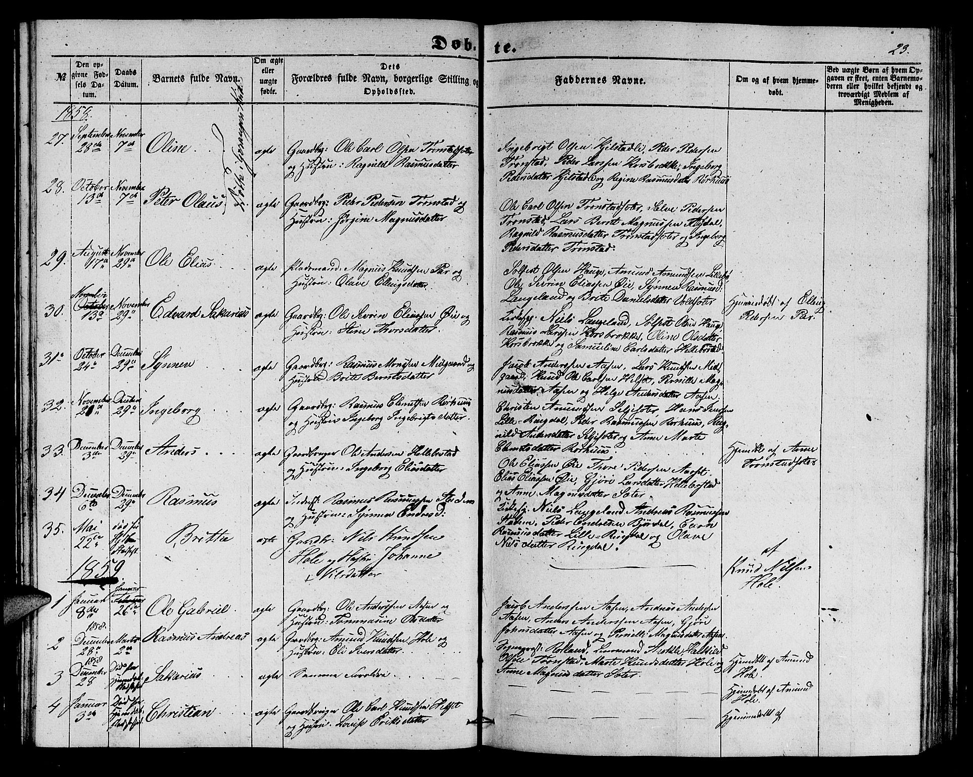 Ministerialprotokoller, klokkerbøker og fødselsregistre - Møre og Romsdal, AV/SAT-A-1454/517/L0228: Klokkerbok nr. 517C01, 1854-1865, s. 23