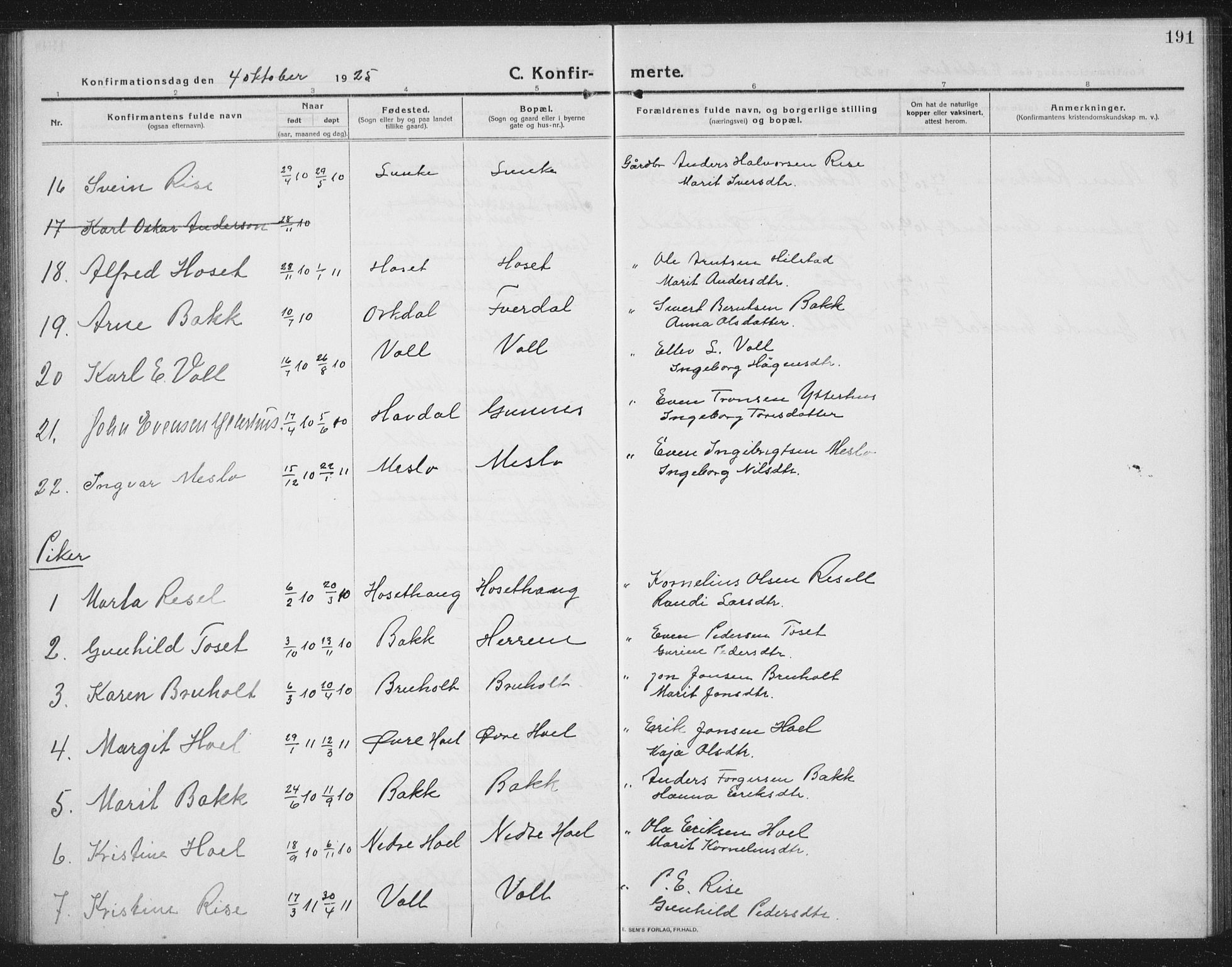 Ministerialprotokoller, klokkerbøker og fødselsregistre - Sør-Trøndelag, SAT/A-1456/674/L0877: Klokkerbok nr. 674C04, 1913-1940, s. 191