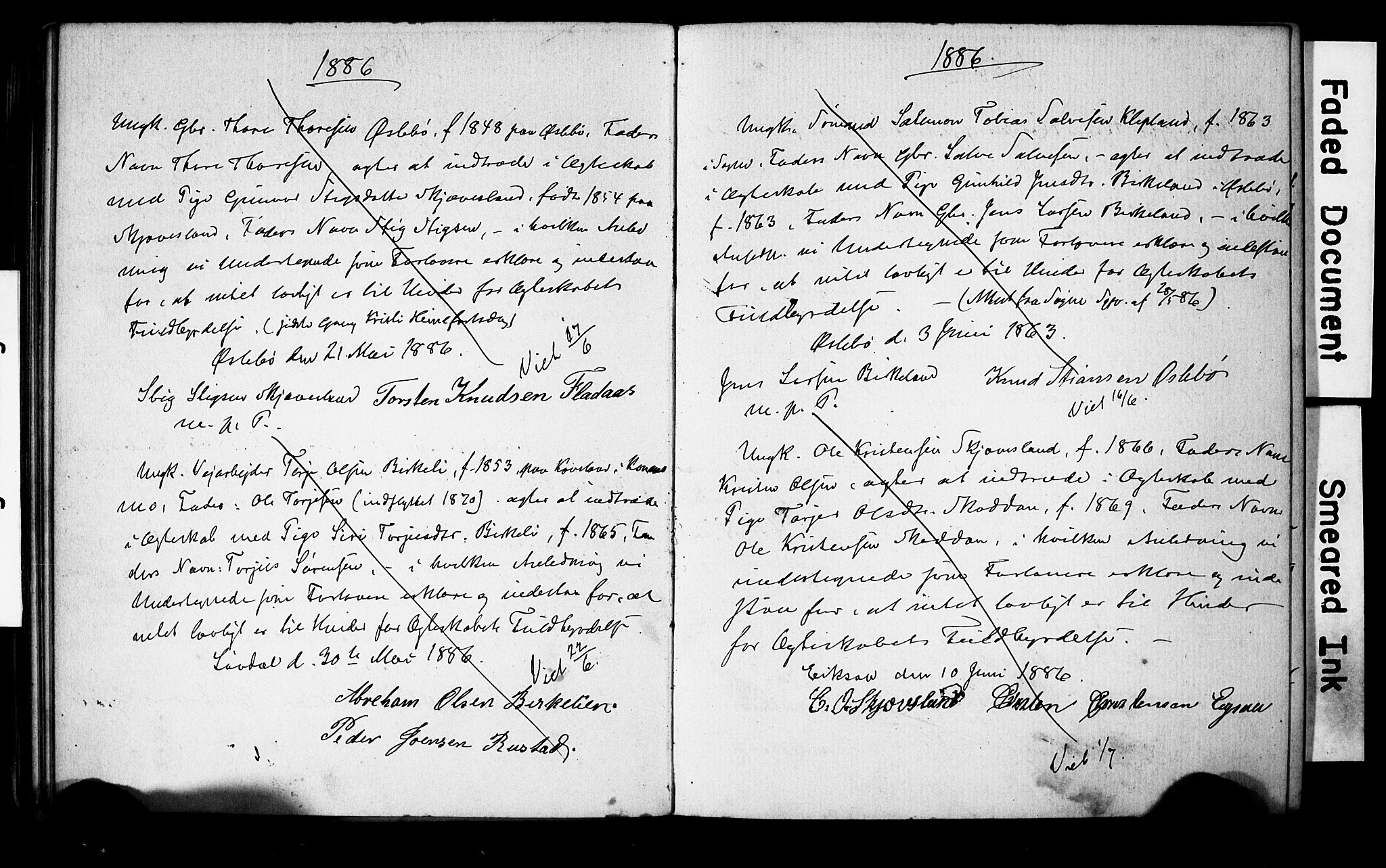 Holum sokneprestkontor, AV/SAK-1111-0022/F/Fe/L0003: Lysningsprotokoll nr. II 5 3, 1875-1891, s. 67