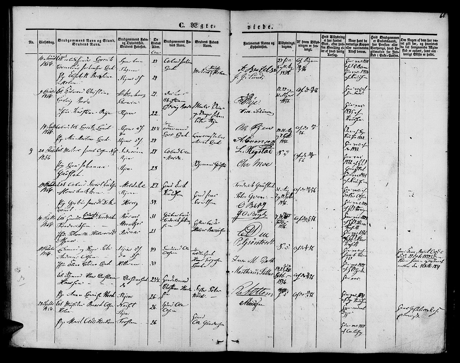 Ministerialprotokoller, klokkerbøker og fødselsregistre - Sør-Trøndelag, AV/SAT-A-1456/602/L0111: Ministerialbok nr. 602A09, 1844-1867, s. 60