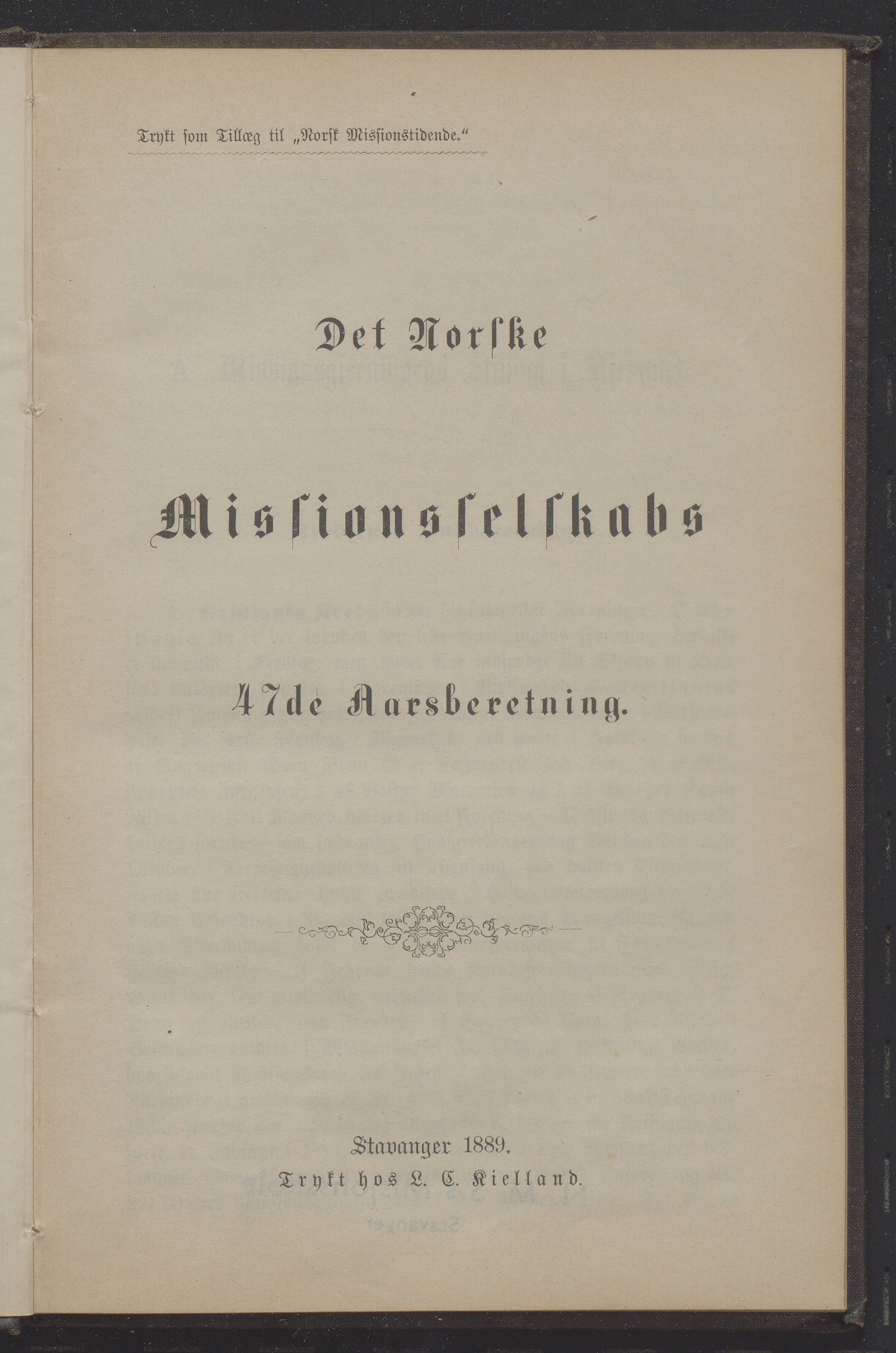 Det Norske Misjonsselskap - hovedadministrasjonen, VID/MA-A-1045/D/Db/Dba/L0338/0013: Beretninger, Bøker, Skrifter o.l   / Årsberetninger 47. , 1888