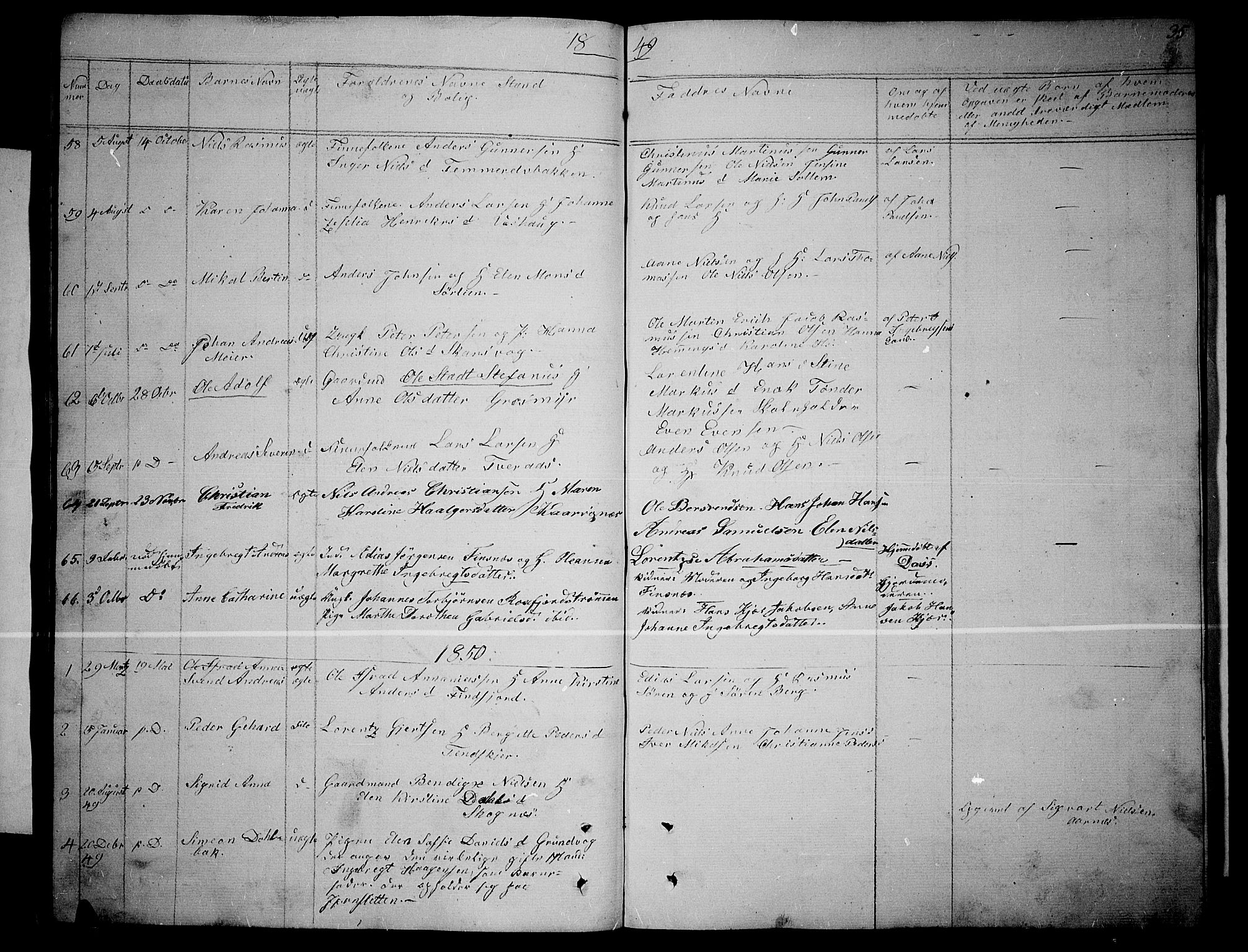 Lenvik sokneprestembete, AV/SATØ-S-1310/H/Ha/Hab/L0003klokker: Klokkerbok nr. 3, 1844-1858, s. 35