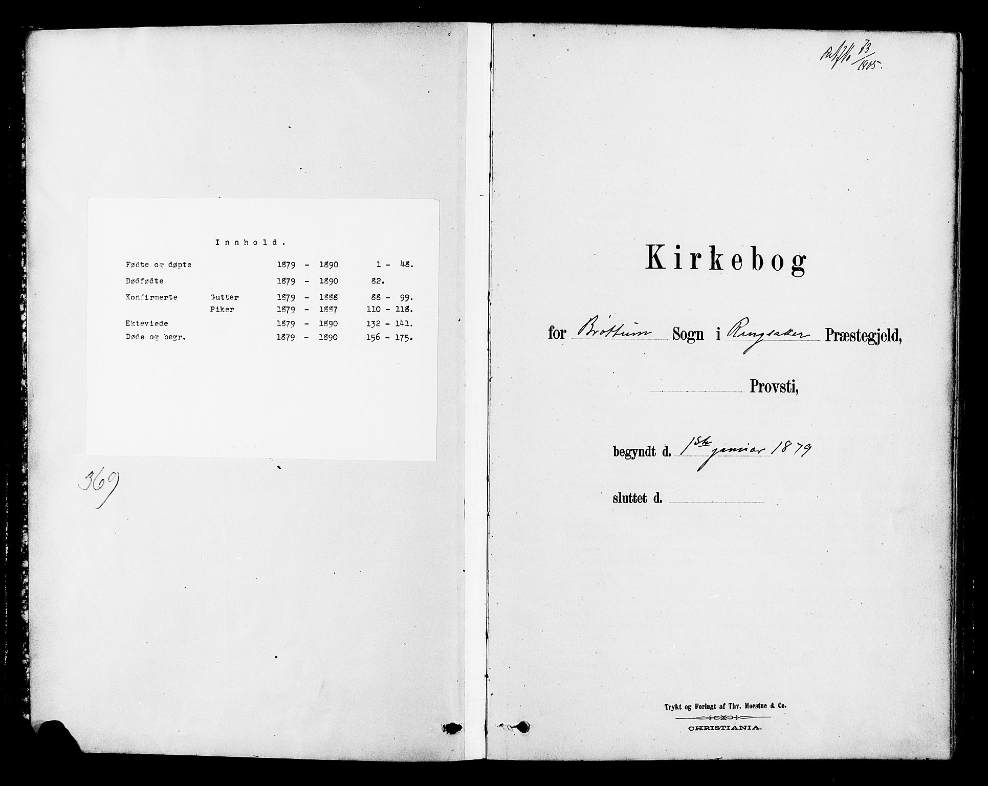 Ringsaker prestekontor, SAH/PREST-014/L/La/L0010: Klokkerbok nr. 10, 1879-1890