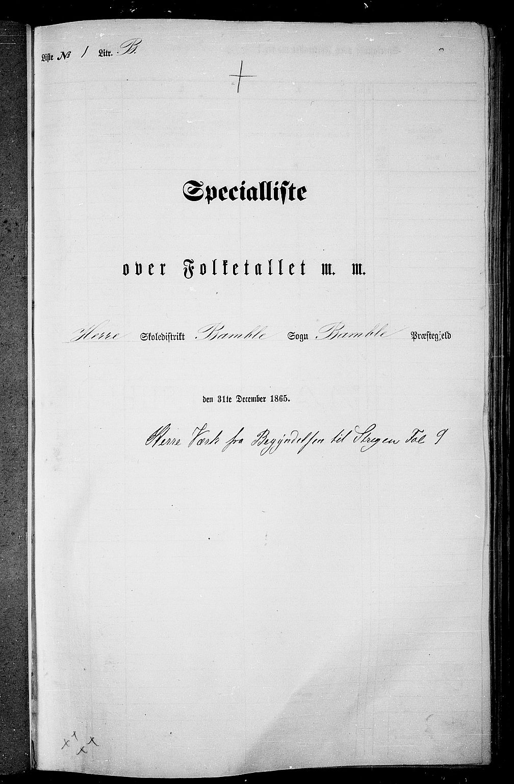 RA, Folketelling 1865 for 0814P Bamble prestegjeld, 1865, s. 26