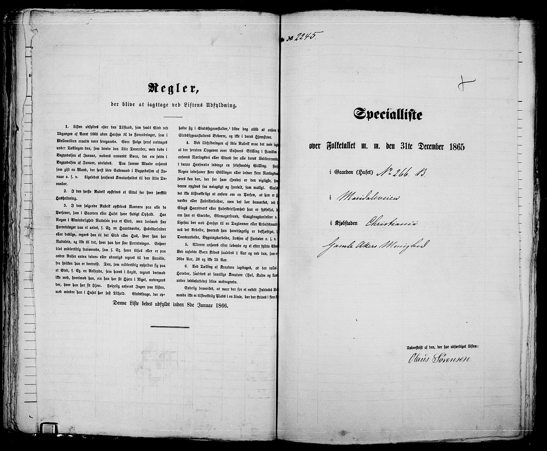 RA, Folketelling 1865 for 0301 Kristiania kjøpstad, 1865, s. 5005