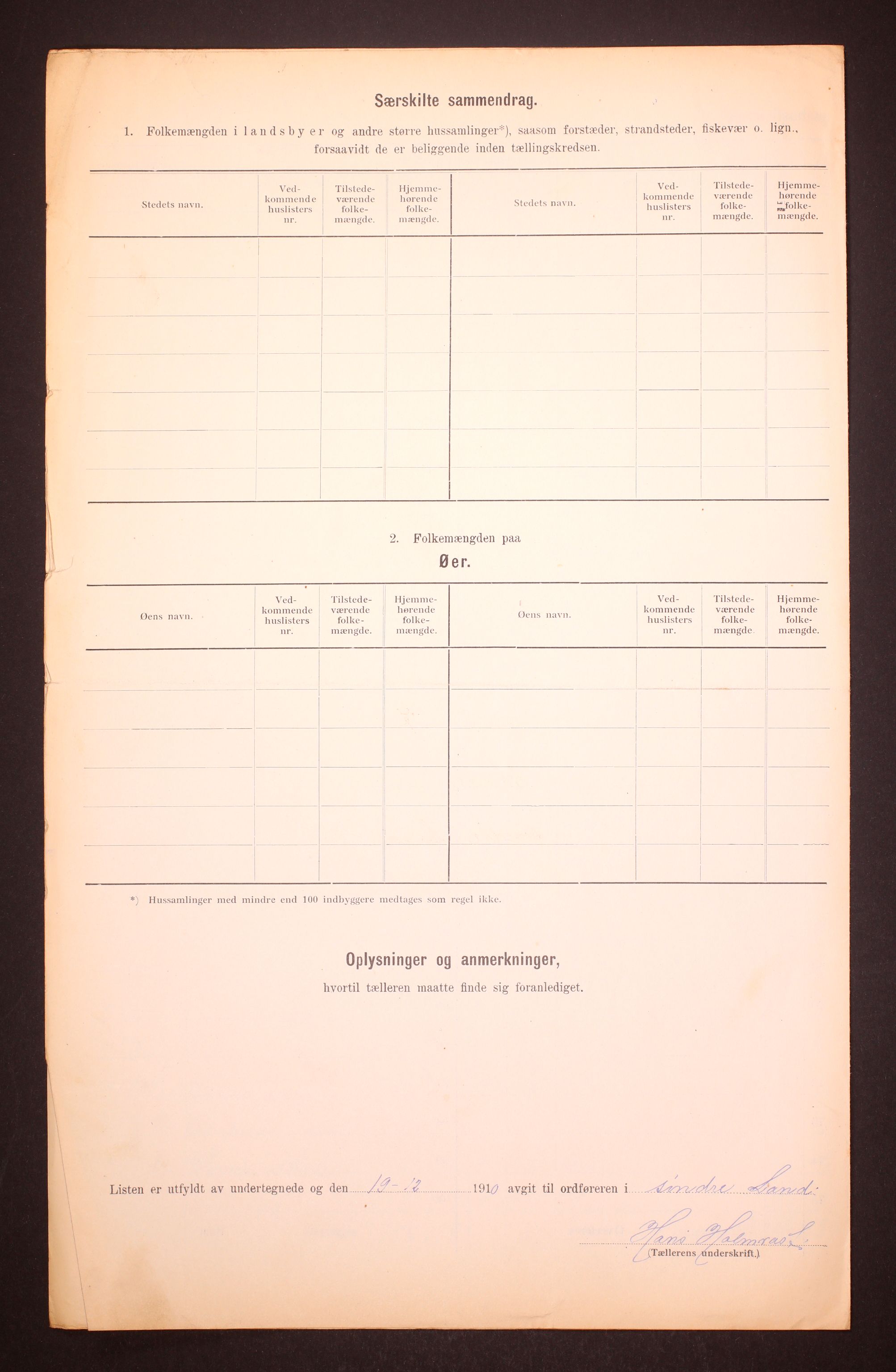 RA, Folketelling 1910 for 0536 Søndre Land herred, 1910, s. 29