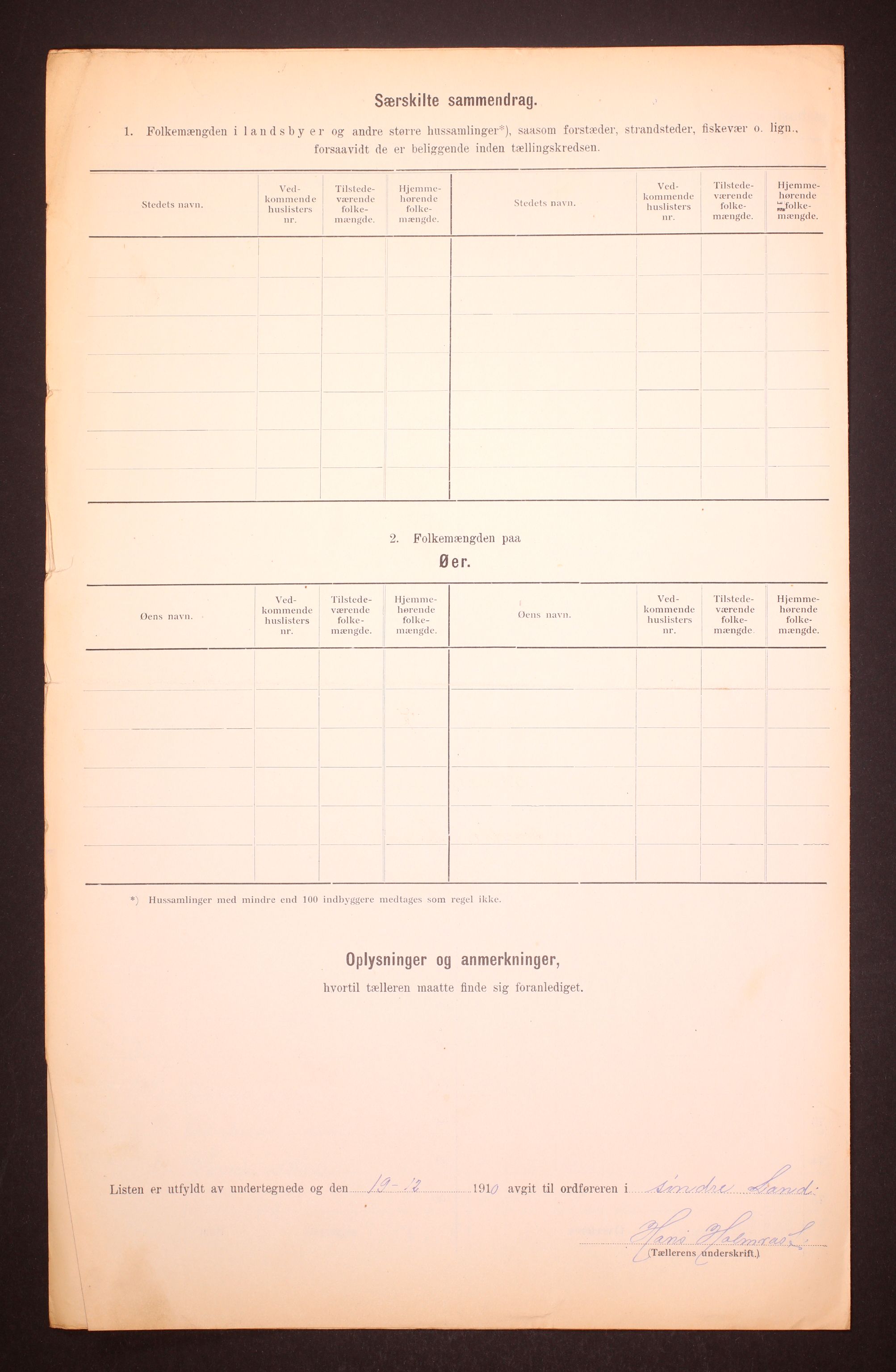 RA, Folketelling 1910 for 0536 Søndre Land herred, 1910, s. 29