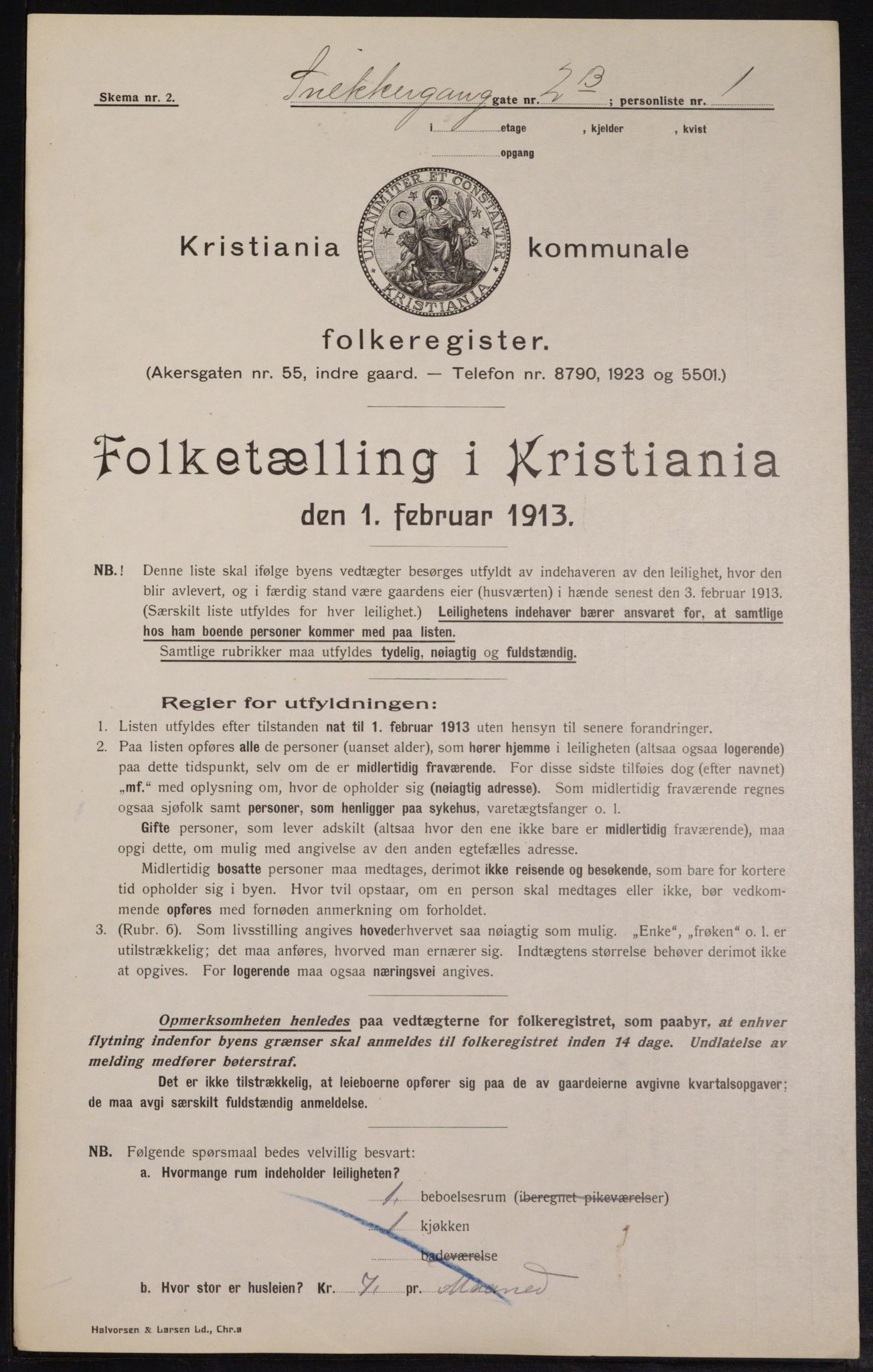 OBA, Kommunal folketelling 1.2.1913 for Kristiania, 1913, s. 97978