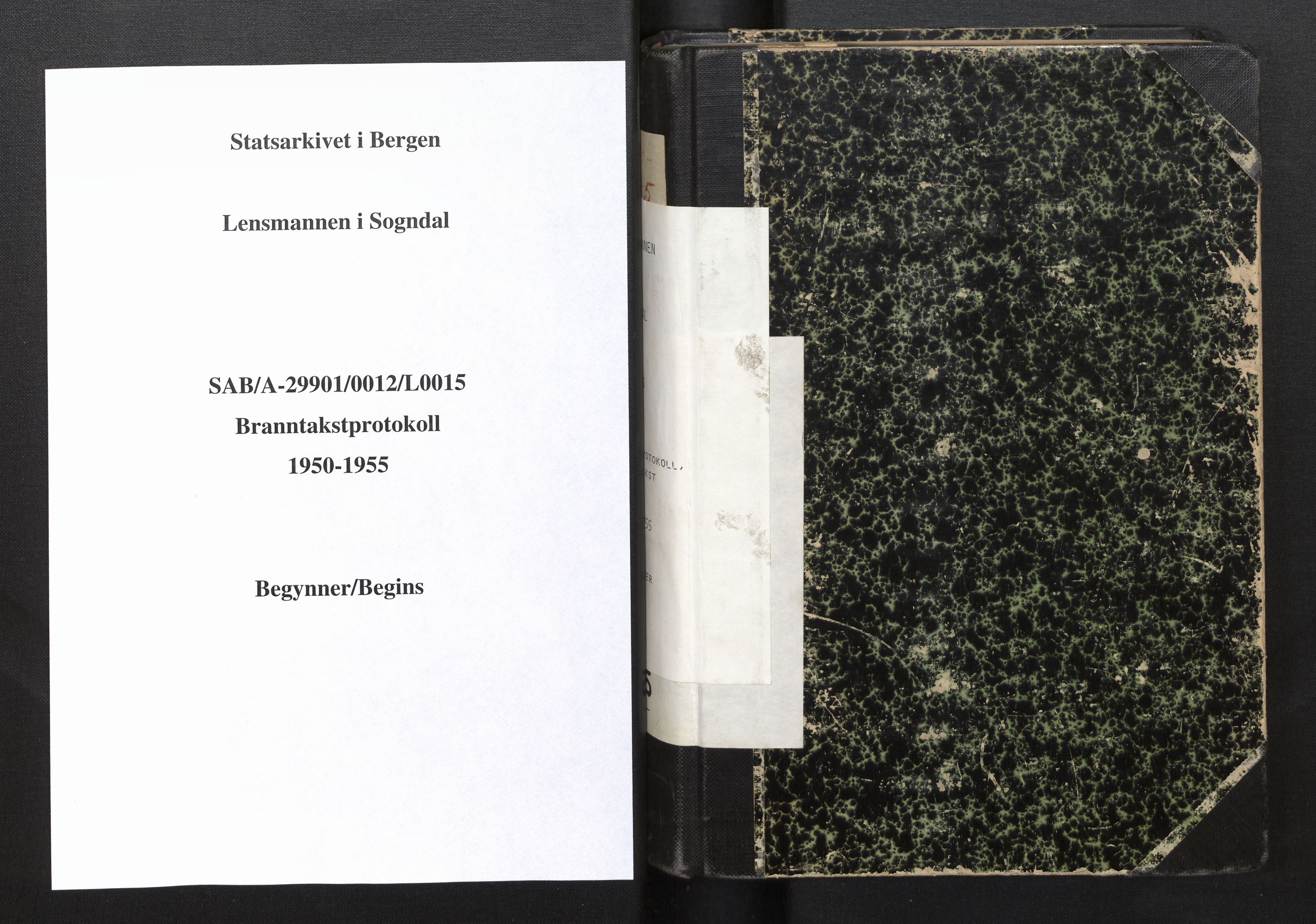 Lensmannen i Sogndal, SAB/A-29901/0012/L0015: Branntakstprotokoll, skjematakst, 1950-1955