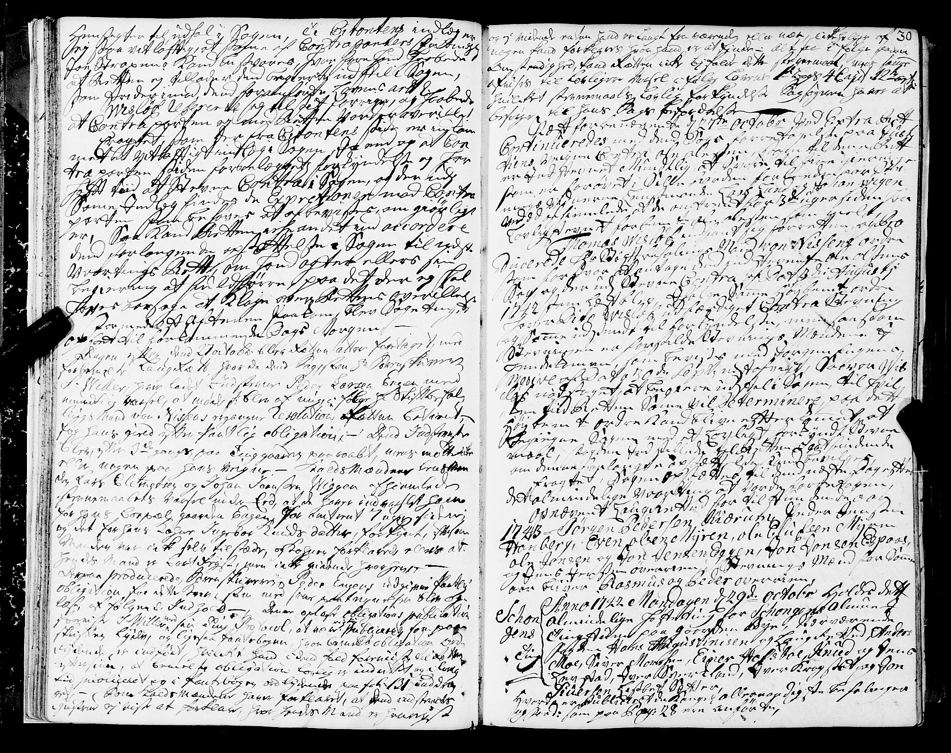 Strinda og Selbu sorenskriveri, AV/SAT-A-0015/1/1A/L0010: Tingbok 9, 1742-1747, s. 29b-30a