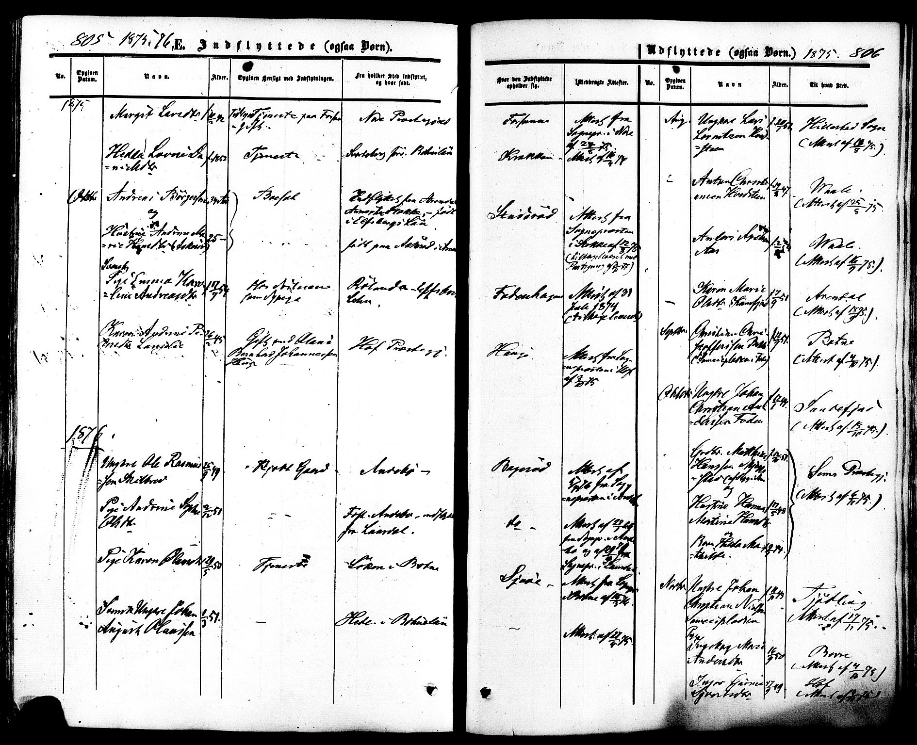 Ramnes kirkebøker, AV/SAKO-A-314/F/Fa/L0006: Ministerialbok nr. I 6, 1862-1877, s. 805-806