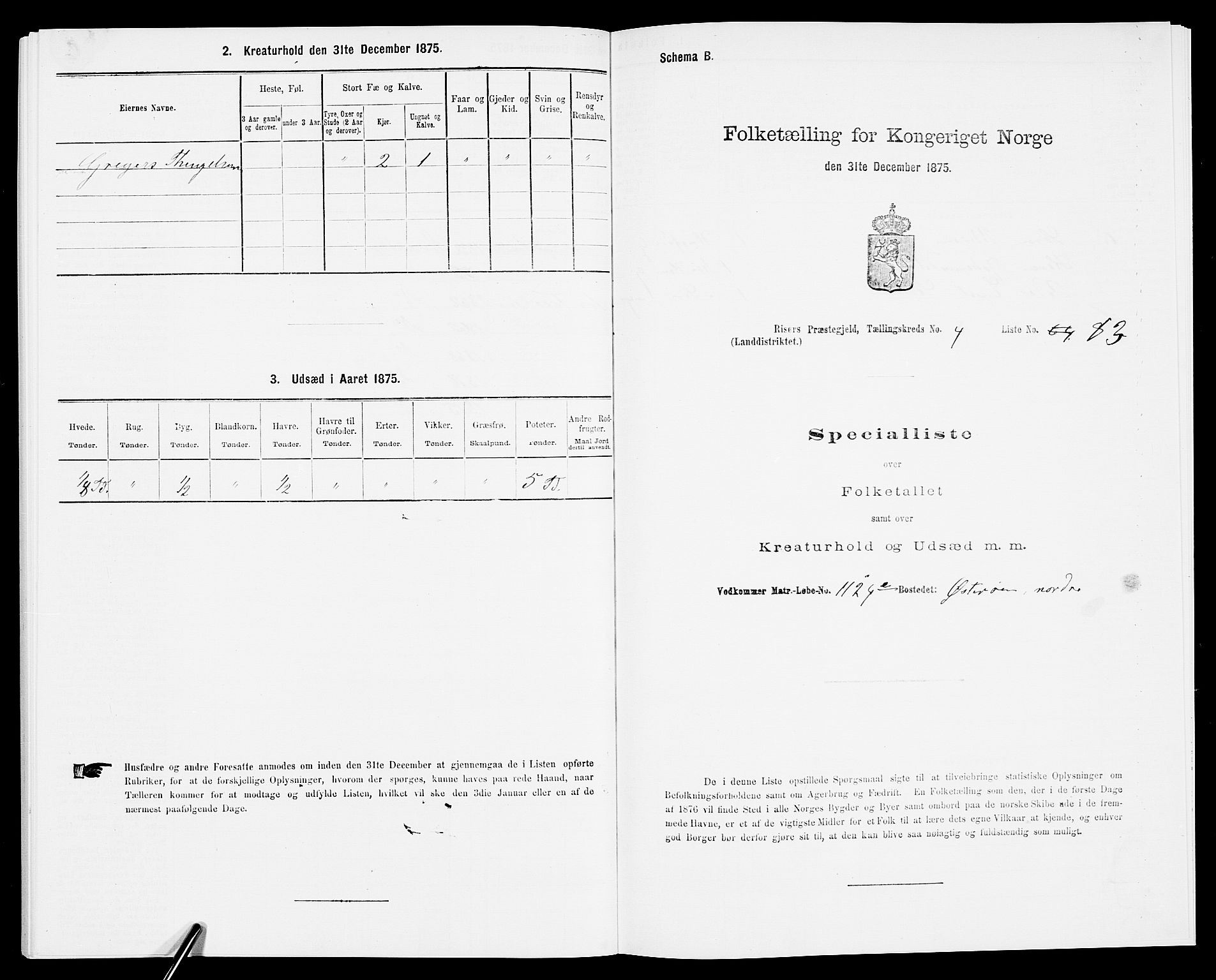 SAK, Folketelling 1875 for 0913L Risør prestegjeld, Søndeled sokn, 1875, s. 779