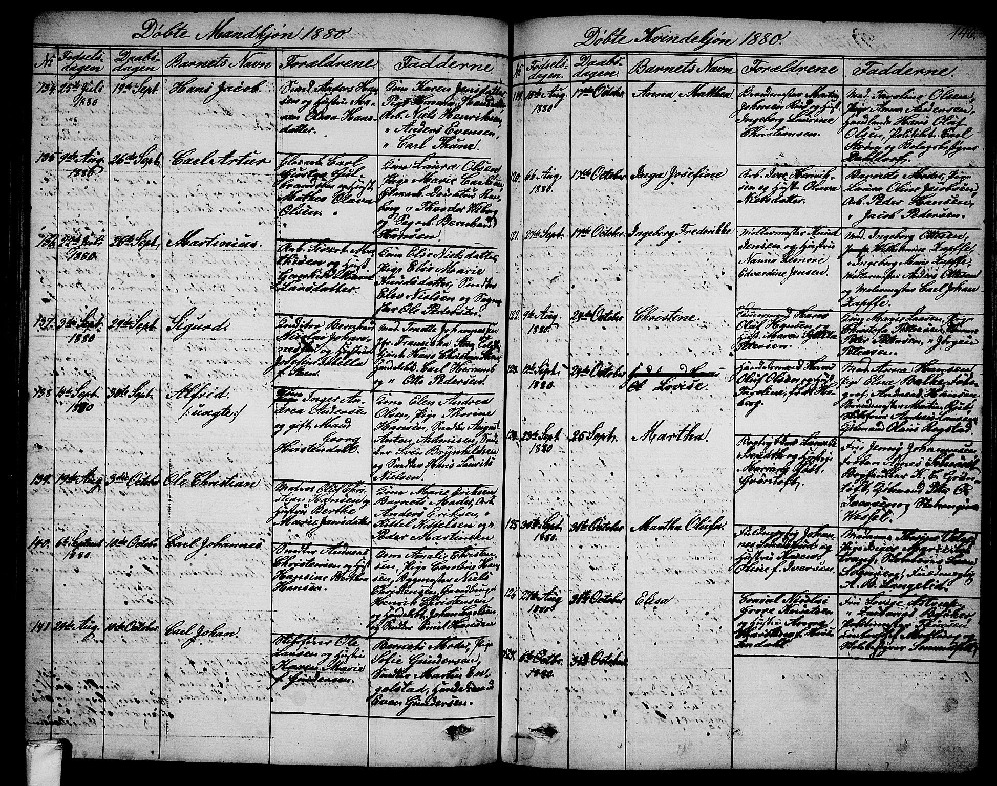 Larvik kirkebøker, AV/SAKO-A-352/G/Ga/L0004: Klokkerbok nr. I 4, 1871-1888, s. 146
