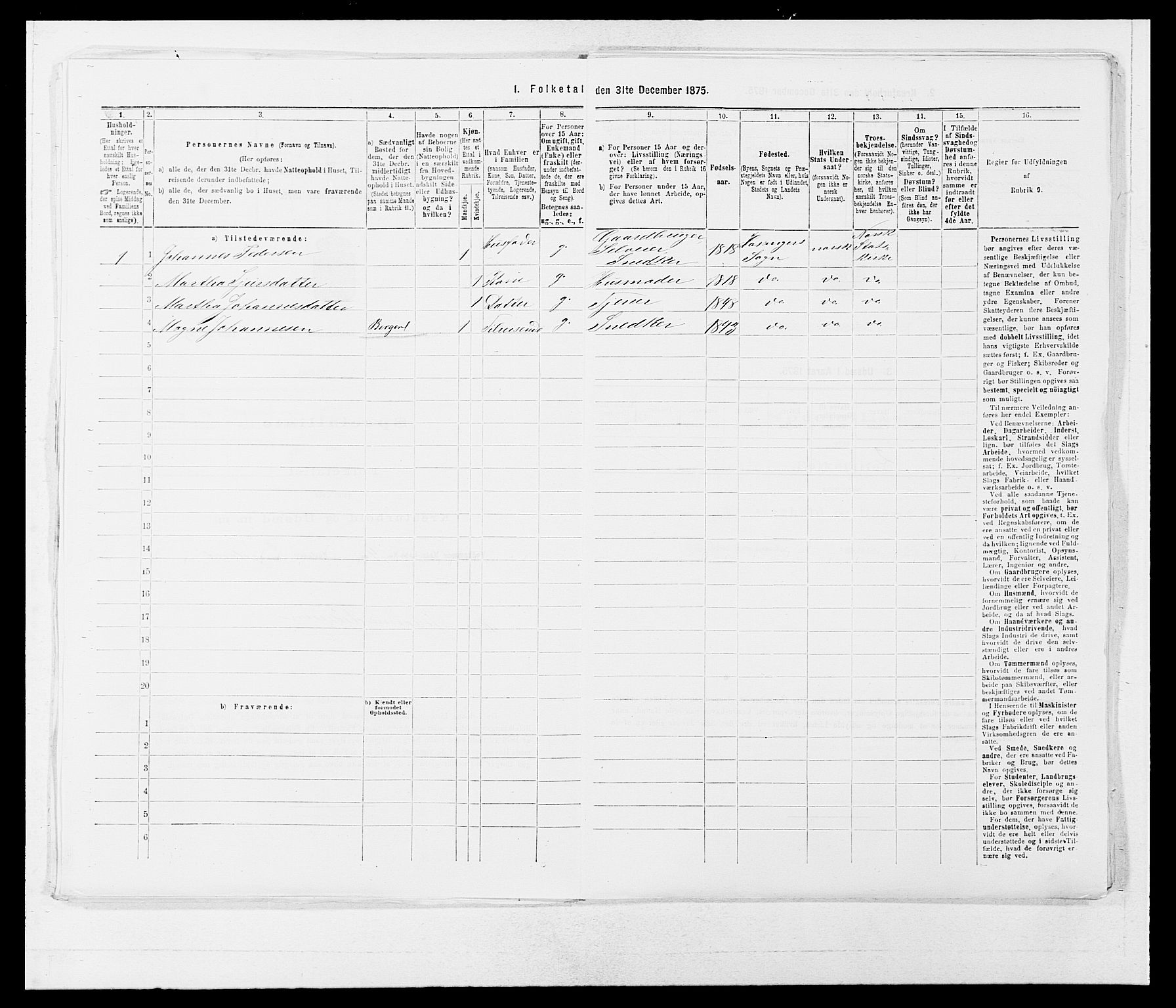 SAB, Folketelling 1875 for 1253P Hosanger prestegjeld, 1875, s. 46