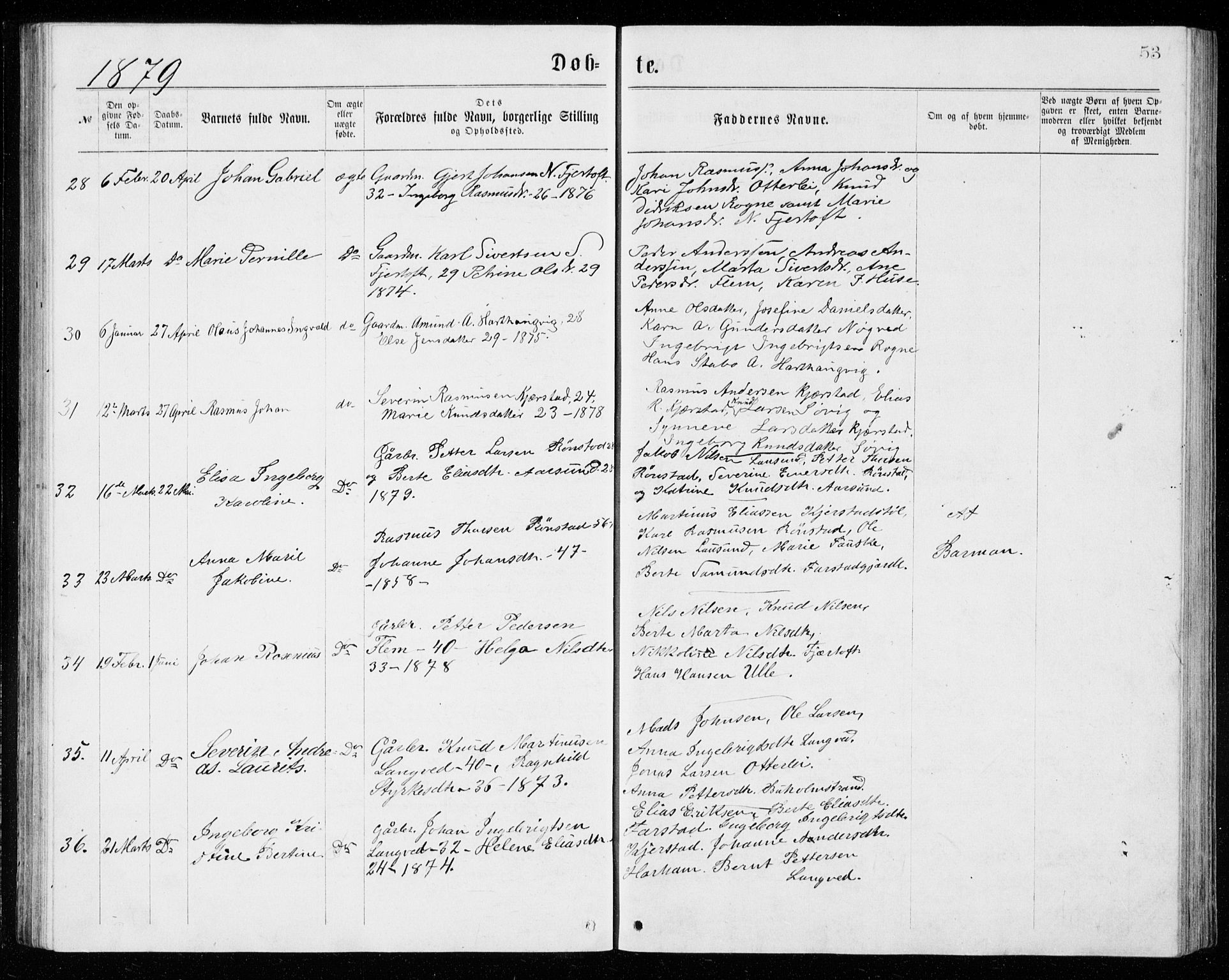 Ministerialprotokoller, klokkerbøker og fødselsregistre - Møre og Romsdal, AV/SAT-A-1454/536/L0509: Klokkerbok nr. 536C04, 1871-1881, s. 53