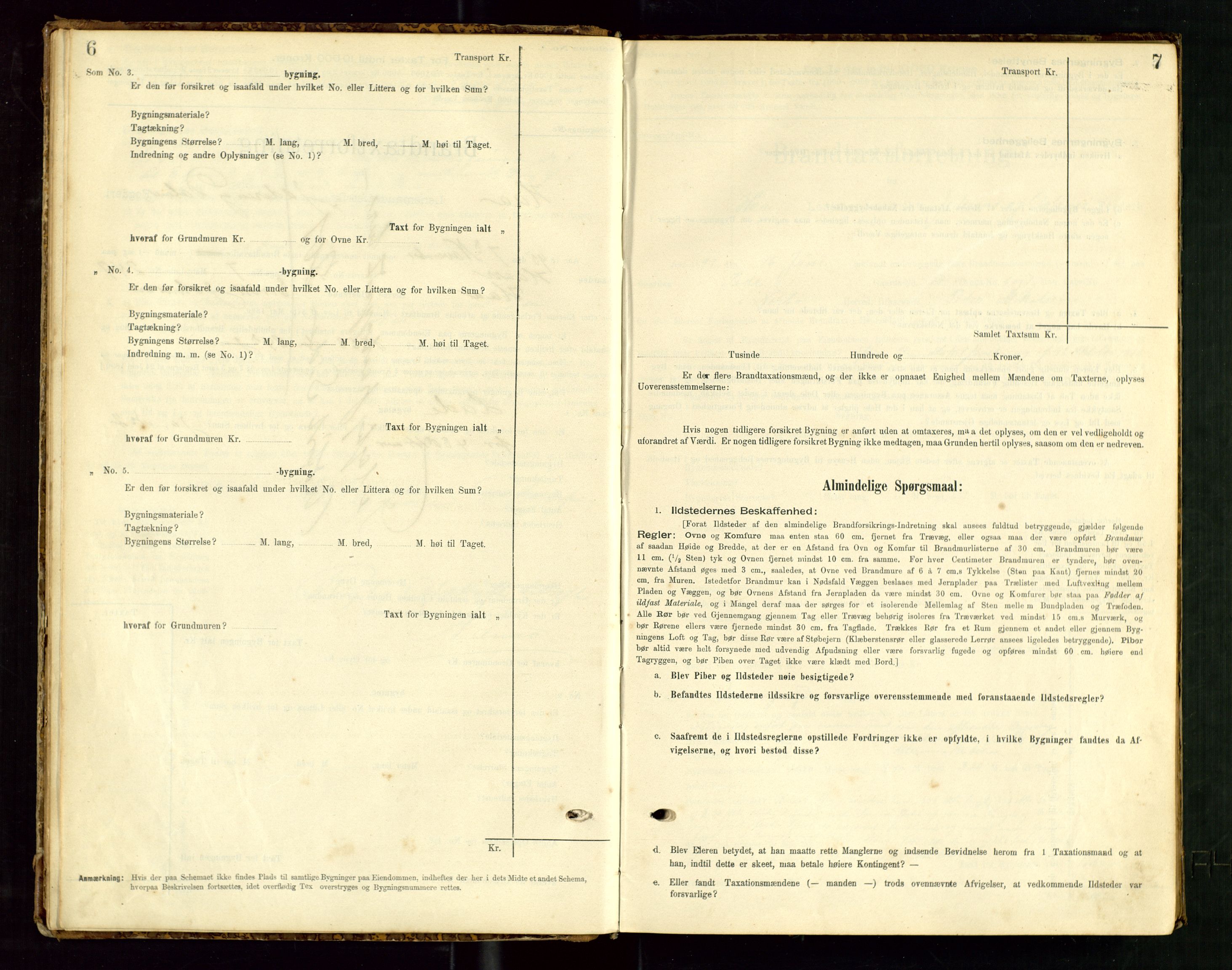 Hå lensmannskontor, SAST/A-100456/Goa/L0003: Takstprotokoll (skjema), 1895-1911, s. 6-7