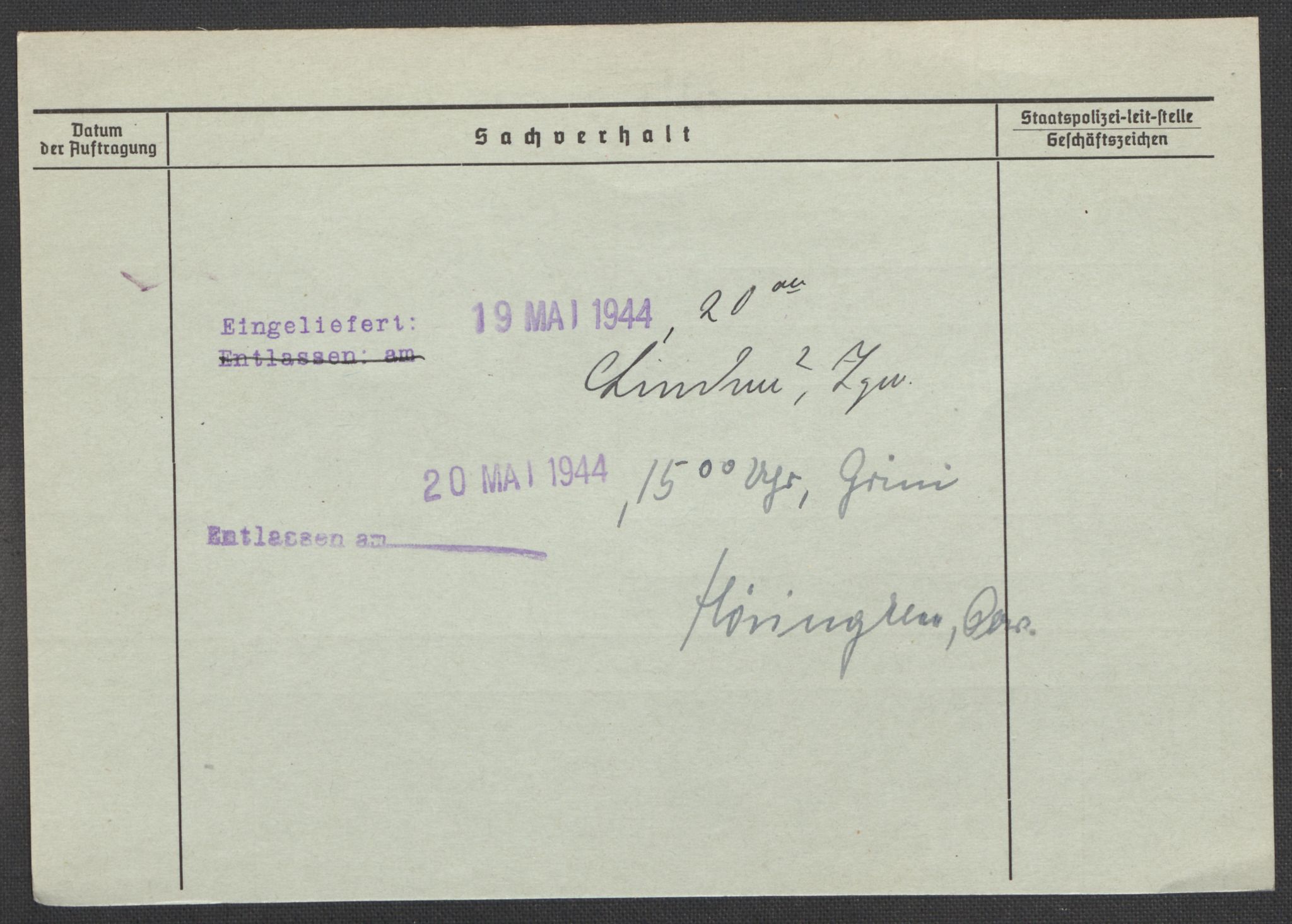 Befehlshaber der Sicherheitspolizei und des SD, AV/RA-RAFA-5969/E/Ea/Eaa/L0004: Register over norske fanger i Møllergata 19: Hal-Hæ, 1940-1945, s. 650