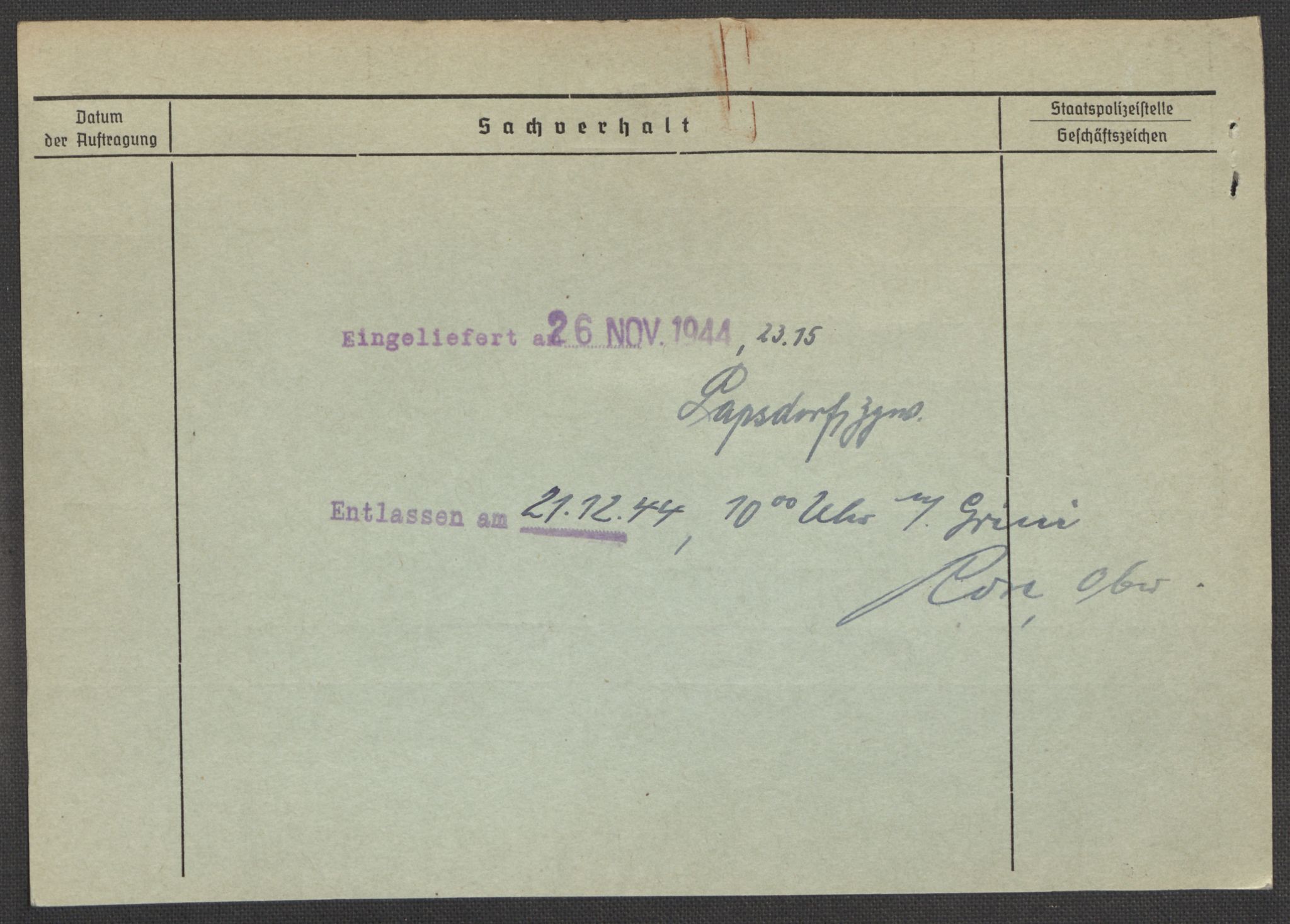 Befehlshaber der Sicherheitspolizei und des SD, AV/RA-RAFA-5969/E/Ea/Eaa/L0010: Register over norske fanger i Møllergata 19: Sø-Å, 1940-1945, s. 1255