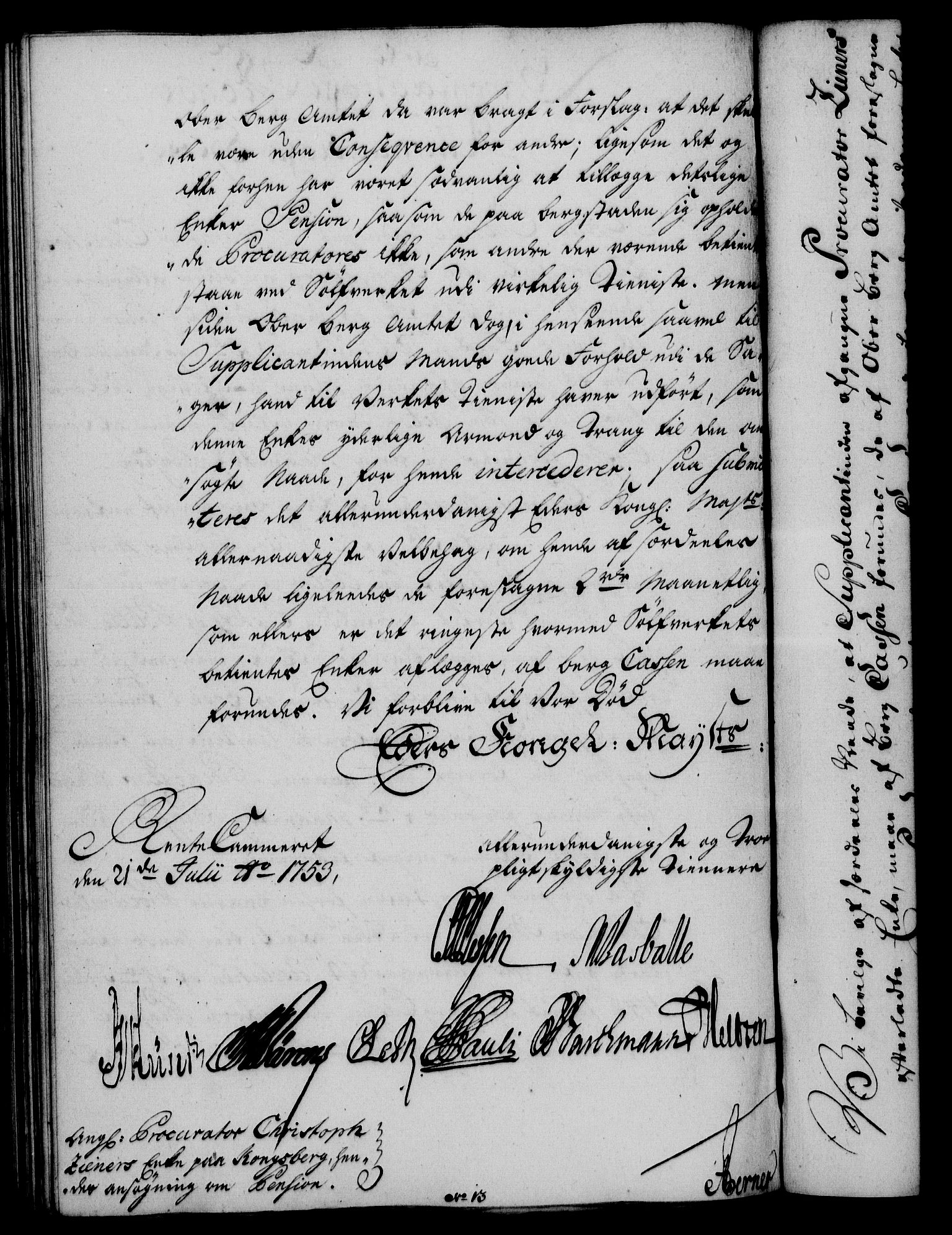 Rentekammeret, Kammerkanselliet, AV/RA-EA-3111/G/Gf/Gfa/L0035: Norsk relasjons- og resolusjonsprotokoll (merket RK 52.35), 1753, s. 500