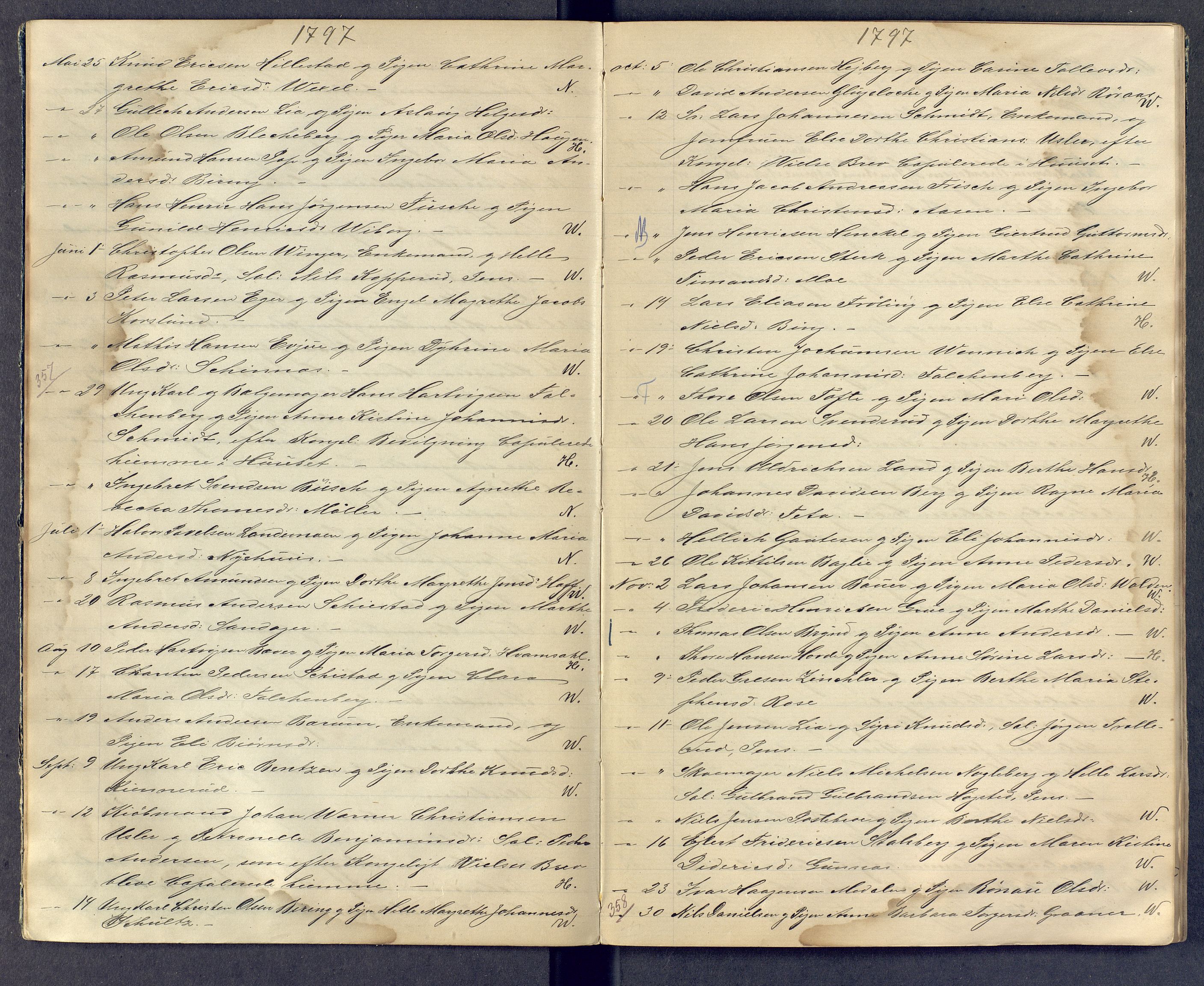 Kongsberg kirkebøker, AV/SAKO-A-22/G/Ga/L0000c: Klokkerbok nr. 0c, 1795-1816