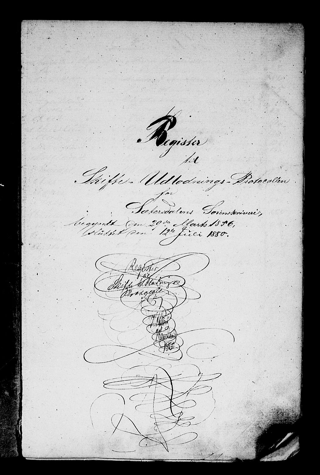 Setesdal sorenskriveri, SAK/1221-0011/H/Hc/L0047: Skifteutlodningsprotokoll nr 1, med register, 1856-1880