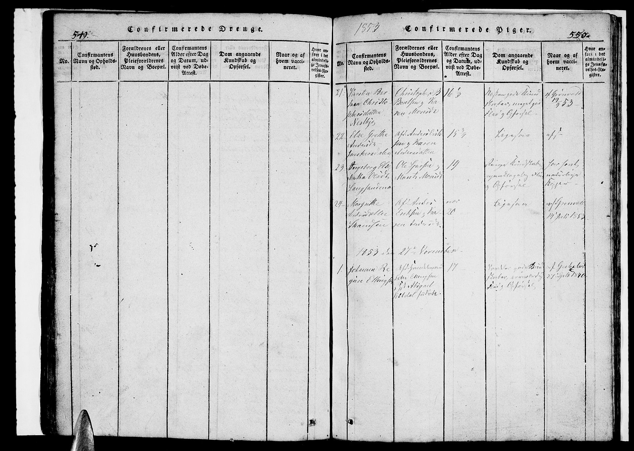 Ministerialprotokoller, klokkerbøker og fødselsregistre - Nordland, AV/SAT-A-1459/847/L0676: Klokkerbok nr. 847C04, 1821-1853, s. 549-550