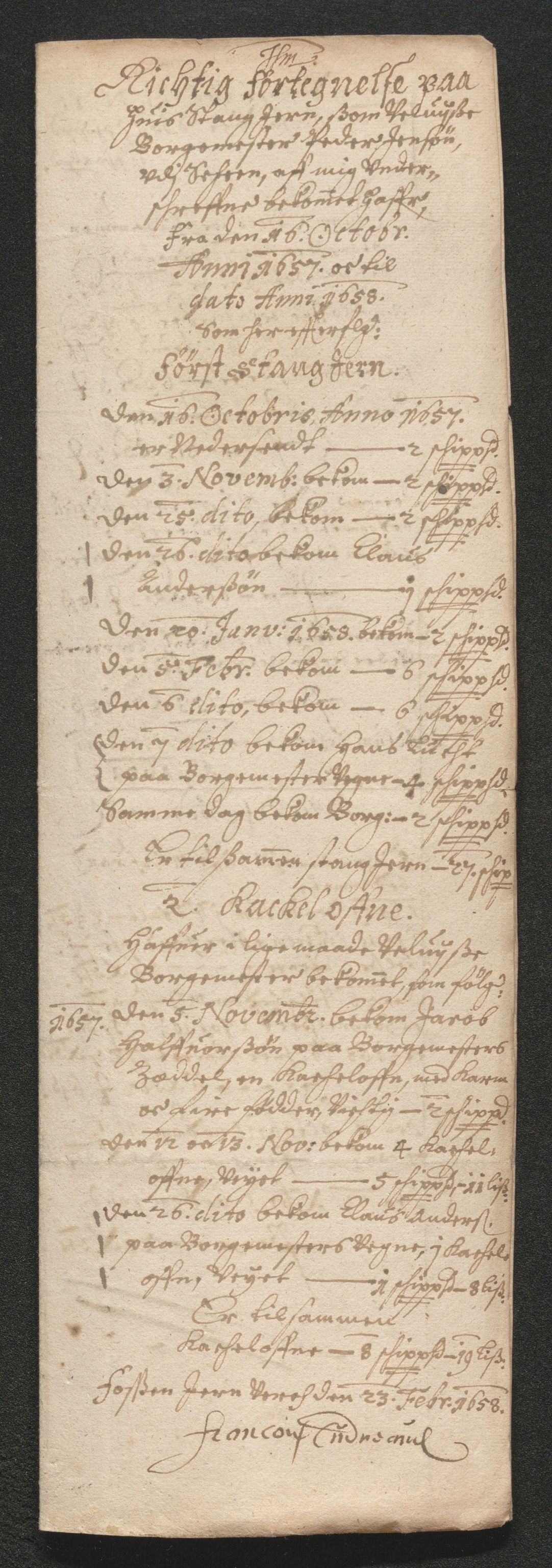 Kongsberg Sølvverk 1623-1816, AV/SAKO-EA-3135/001/D/Dc/Dcd/L0034: Utgiftsregnskap for gruver m.m. , 1651-1659, s. 375