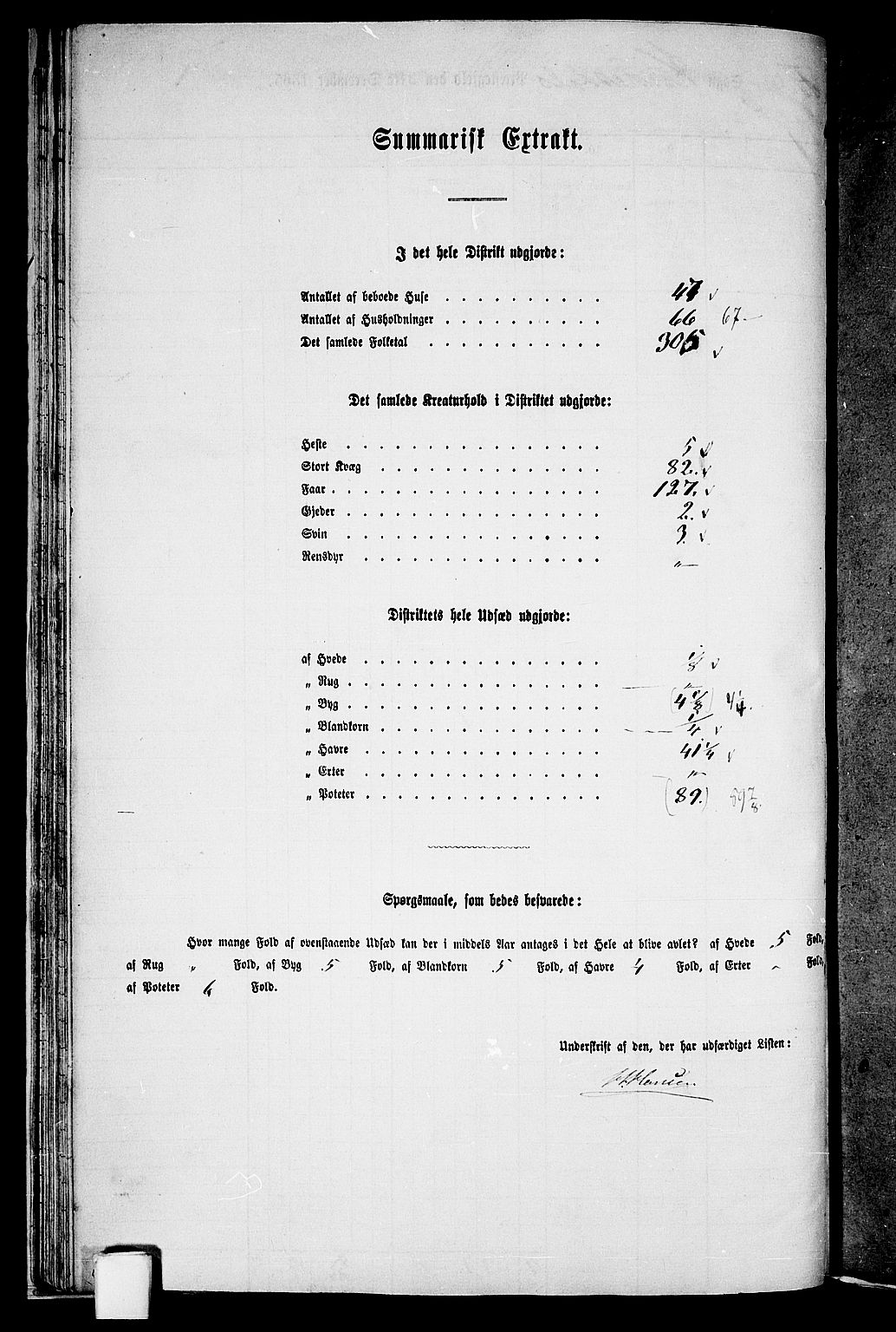 RA, Folketelling 1865 for 1037P Kvinesdal prestegjeld, 1865, s. 43