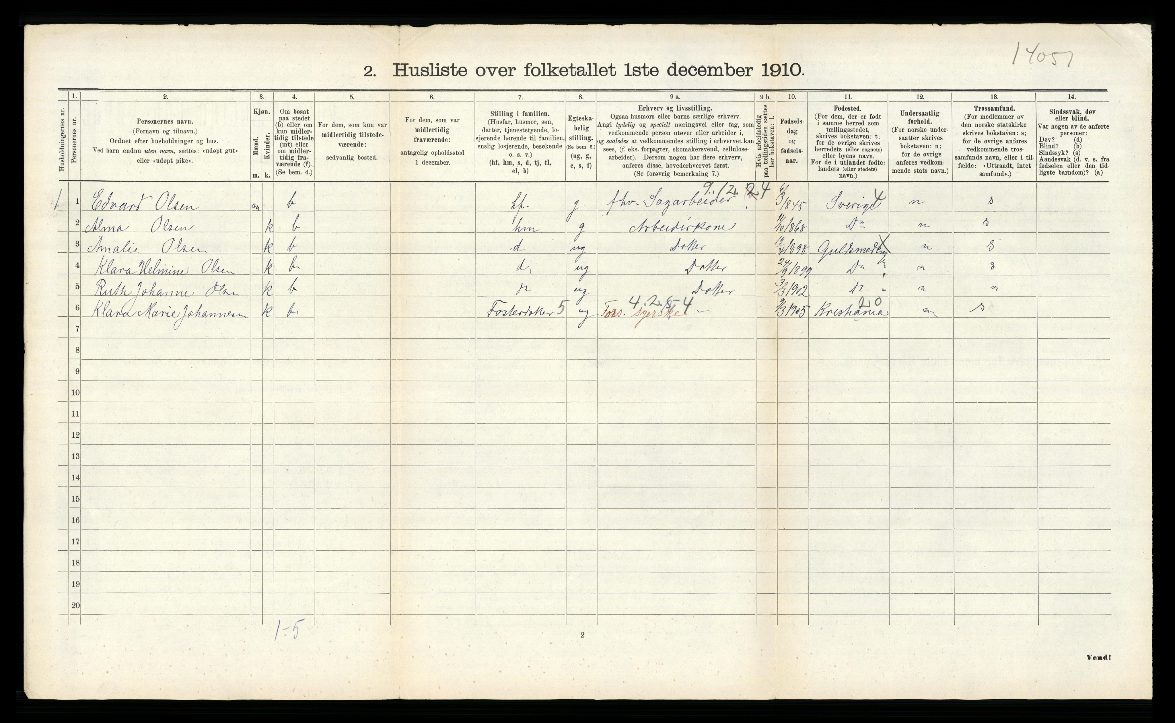 RA, Folketelling 1910 for 0922 Hisøy herred, 1910, s. 40