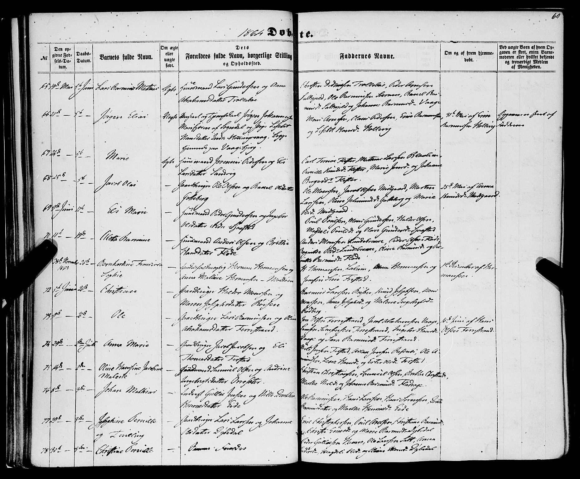 Selje sokneprestembete, AV/SAB-A-99938/H/Ha/Haa/Haaa: Ministerialbok nr. A 11, 1858-1870, s. 60