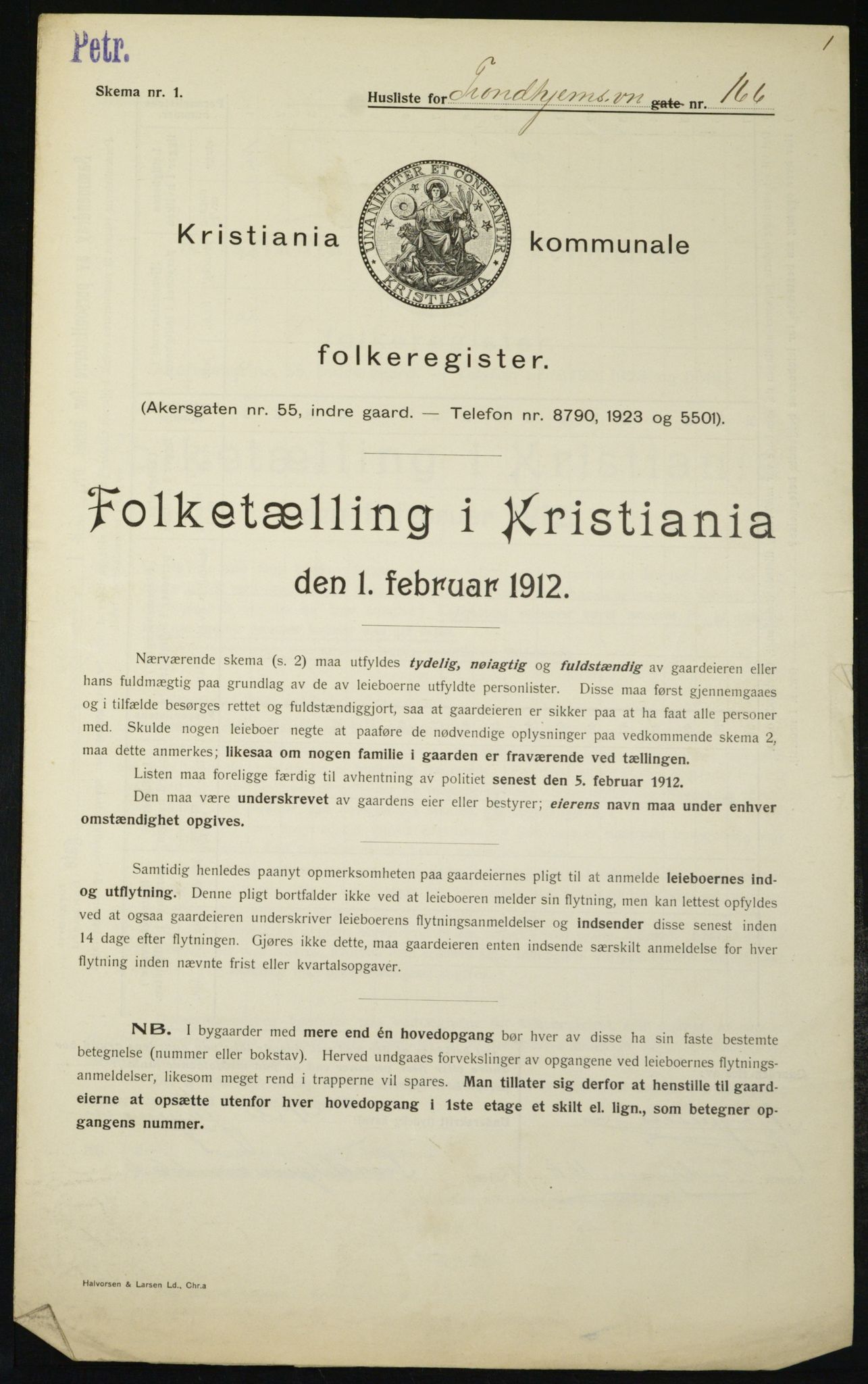 OBA, Kommunal folketelling 1.2.1912 for Kristiania, 1912, s. 117359