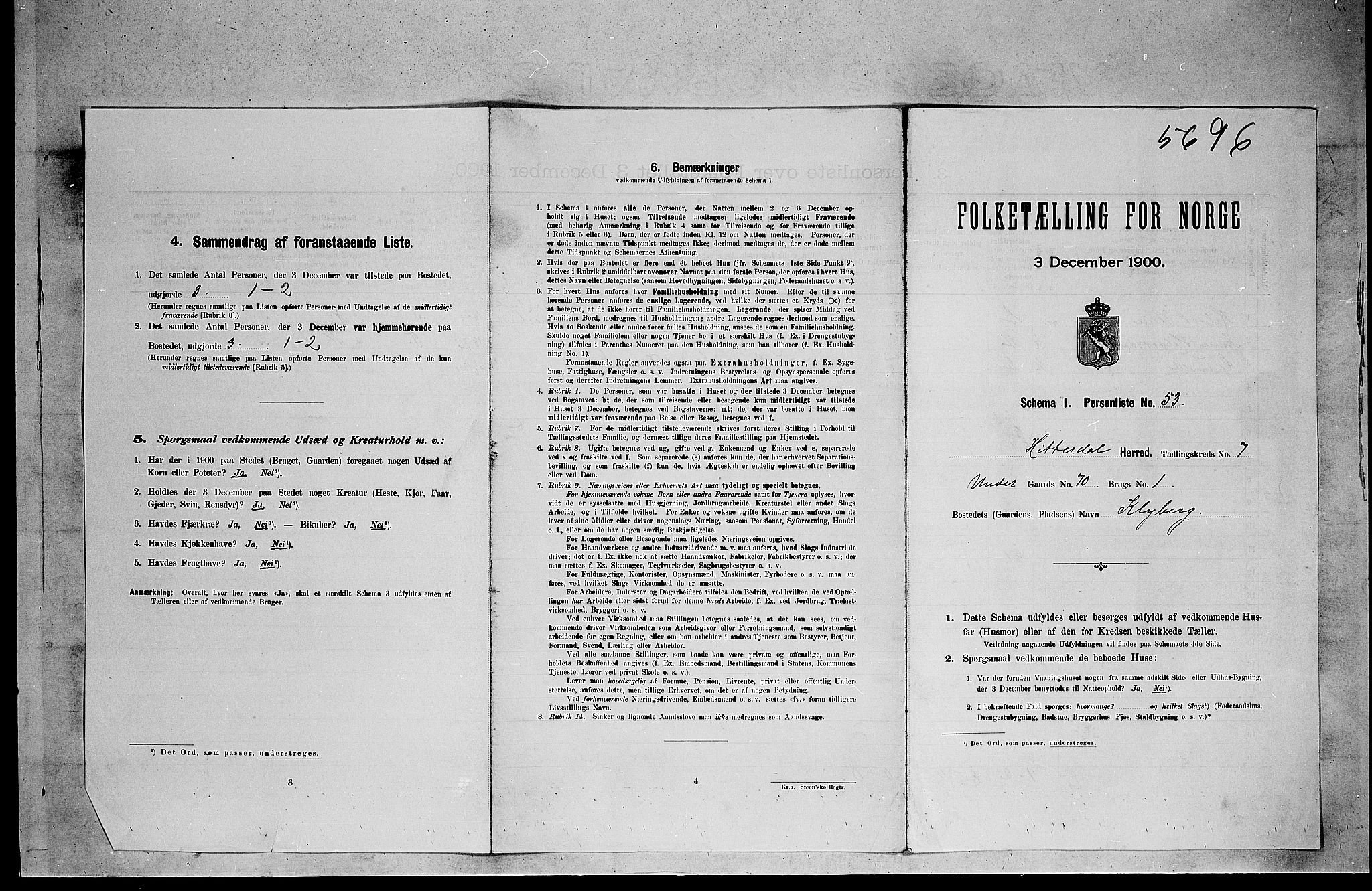 SAKO, Folketelling 1900 for 0823 Heddal herred, 1900, s. 1034