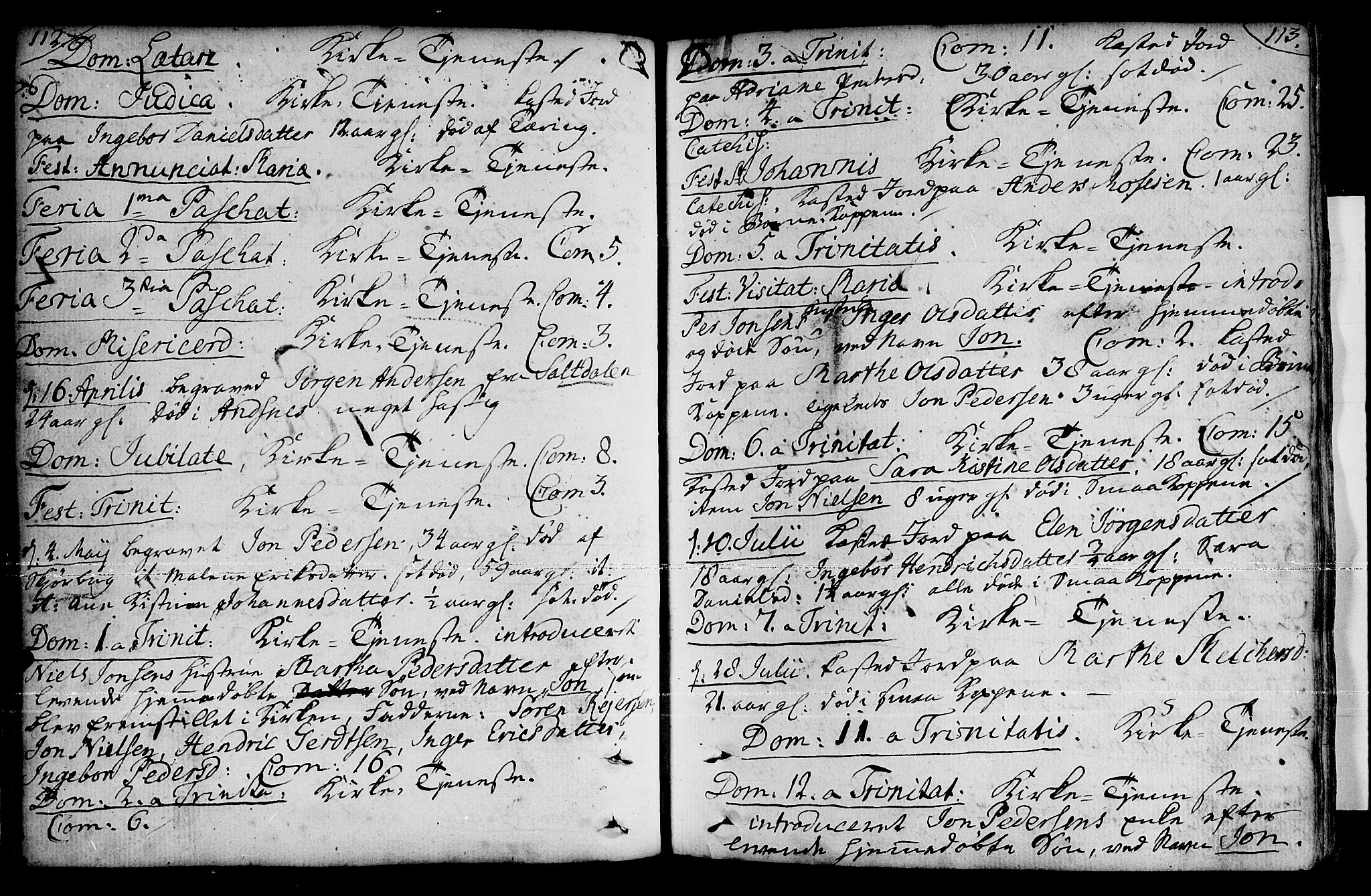 Loppa sokneprestkontor, AV/SATØ-S-1339/H/Ha/L0001kirke: Ministerialbok nr. 1 /1, 1753-1784, s. 112-113