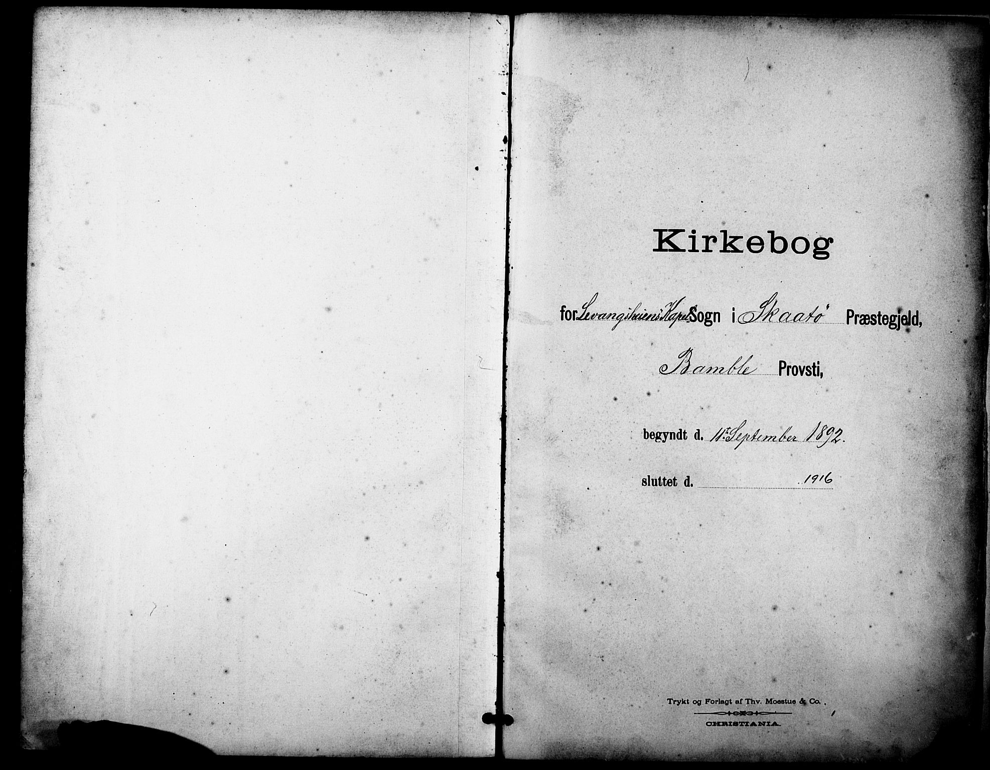 Skåtøy kirkebøker, SAKO/A-304/G/Gb/L0001: Klokkerbok nr. II 1, 1892-1916