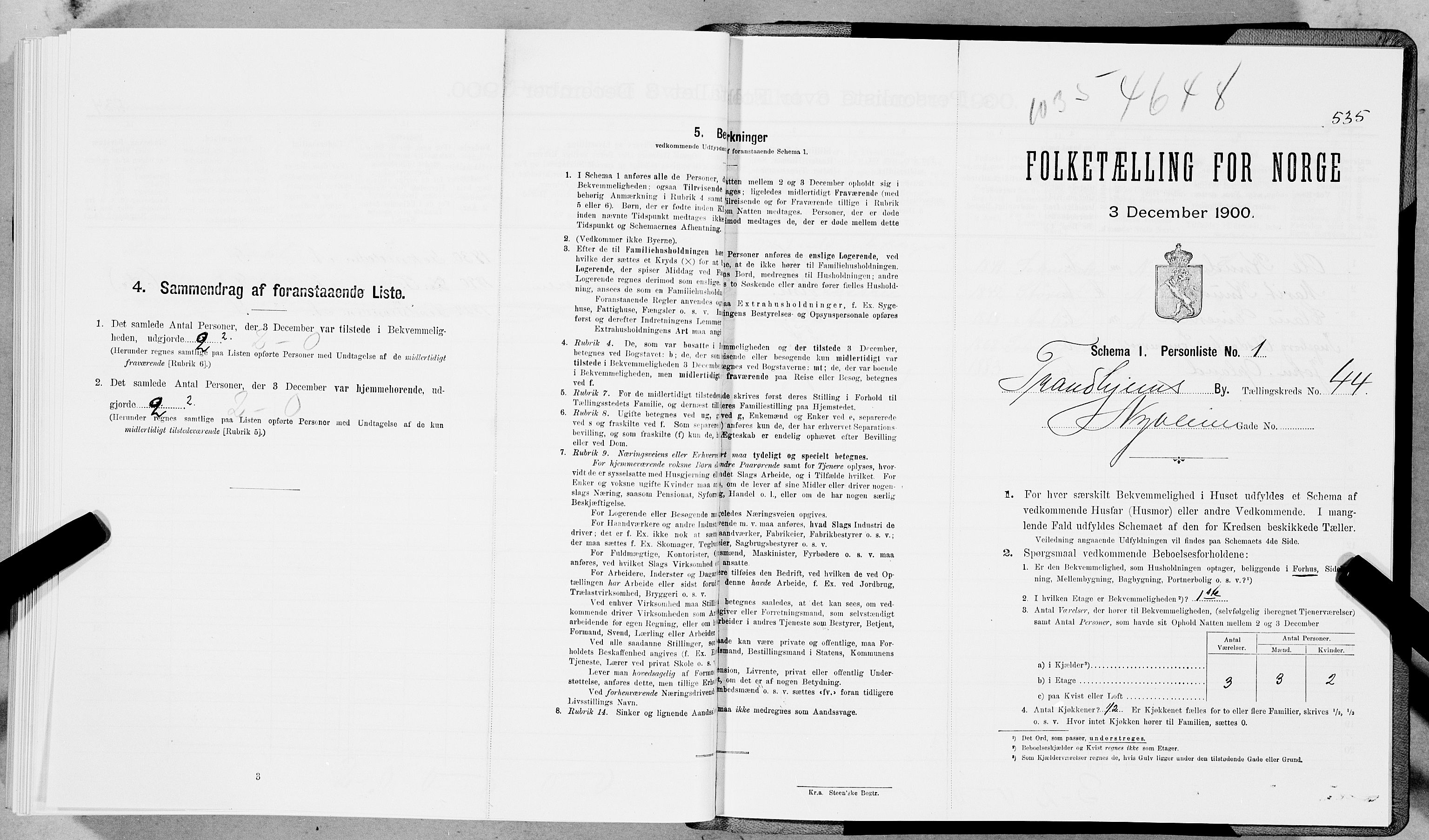 SAT, Folketelling 1900 for 1601 Trondheim kjøpstad, 1900, s. 7285
