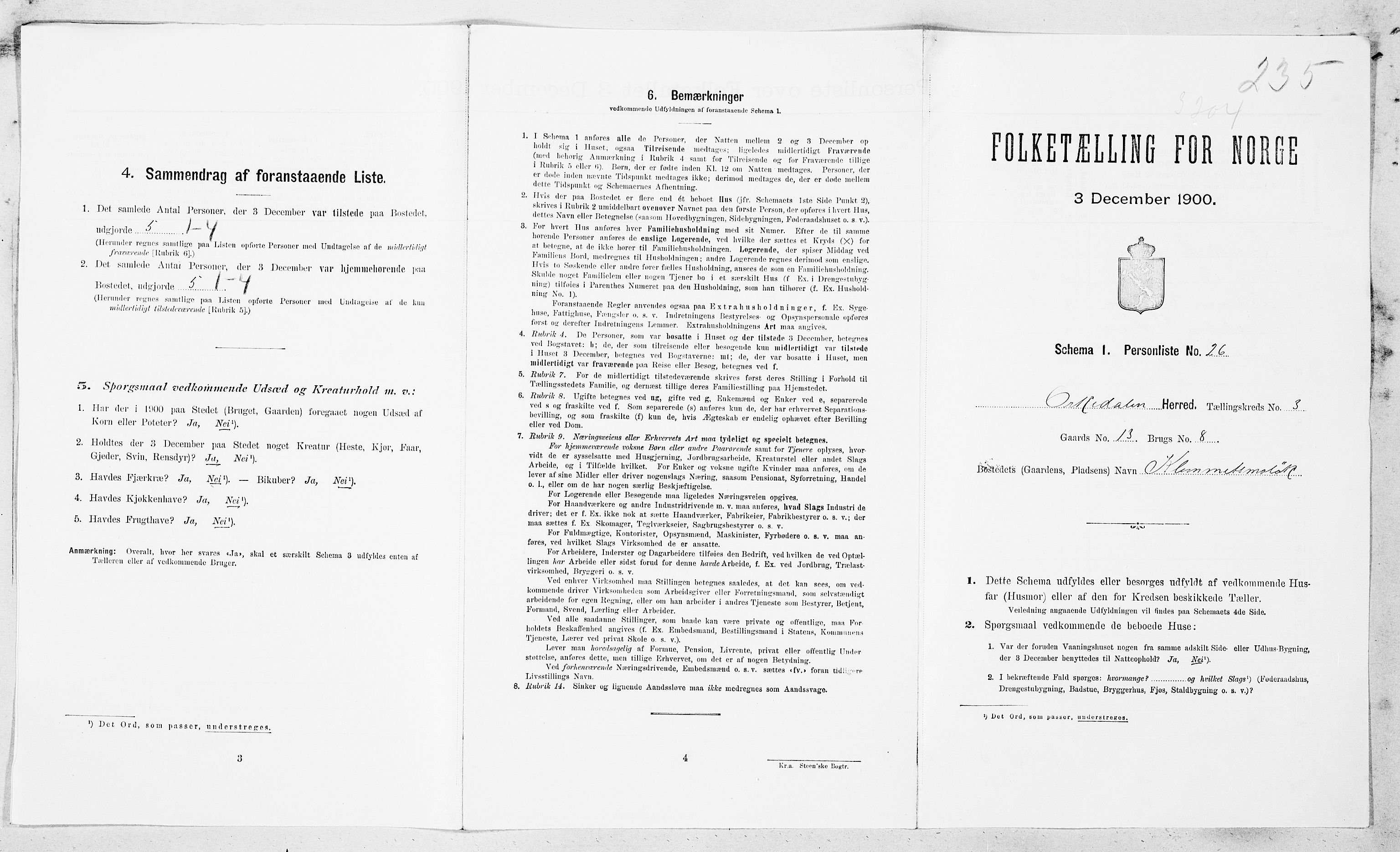SAT, Folketelling 1900 for 1638 Orkdal herred, 1900, s. 62