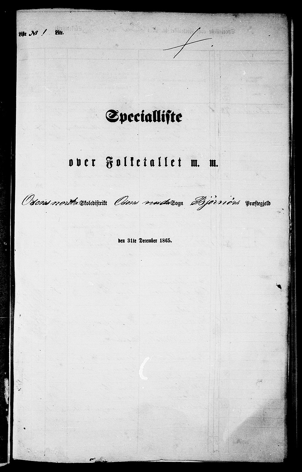 RA, Folketelling 1865 for 1632P Bjørnør prestegjeld, 1865, s. 10